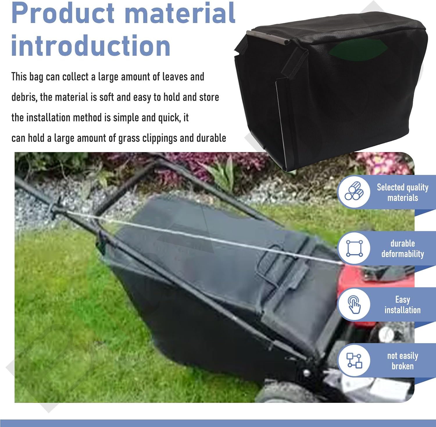 Braveboy 81330-VR8-N00 81320-VR8-N00 Cloth Fabric Grass Bag Compatible with HD HRN216 HRN216VKAA (Without Grass Catcher Frame)