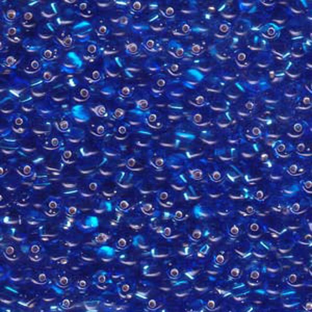 Sapphire Blue Silver Lined 3.4mm Fringe Seed Bead Glass Tear Drops 25 Gram