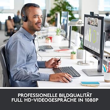 Logitech C920 HD Pro Webcam for Amazon Full HD 1080p / 30fps Video Calling Clear Stereo Sound HD Light Correction For Skype Zoom FaceTime and Hangouts PC / Mac / Laptop / Macbook / Tablets - Black