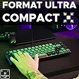 The G-Lab - Keyz Hydrogen, Clavier Gamer 60%, Semi-mécanique USB AZERTY FR, RGB Multicolore, Clavier Gamer Silencieux, Format Compact TKL- Pc/ps4/ Ps5 - New - Gris et Noir - 2