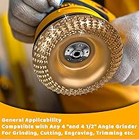 Vista 5 de Juego de 4 discos de tallado de madera para amoladora angular para accesorios de 4 o 4 1/2 pulgadas, herramienta de tocón, accesorios de rueda