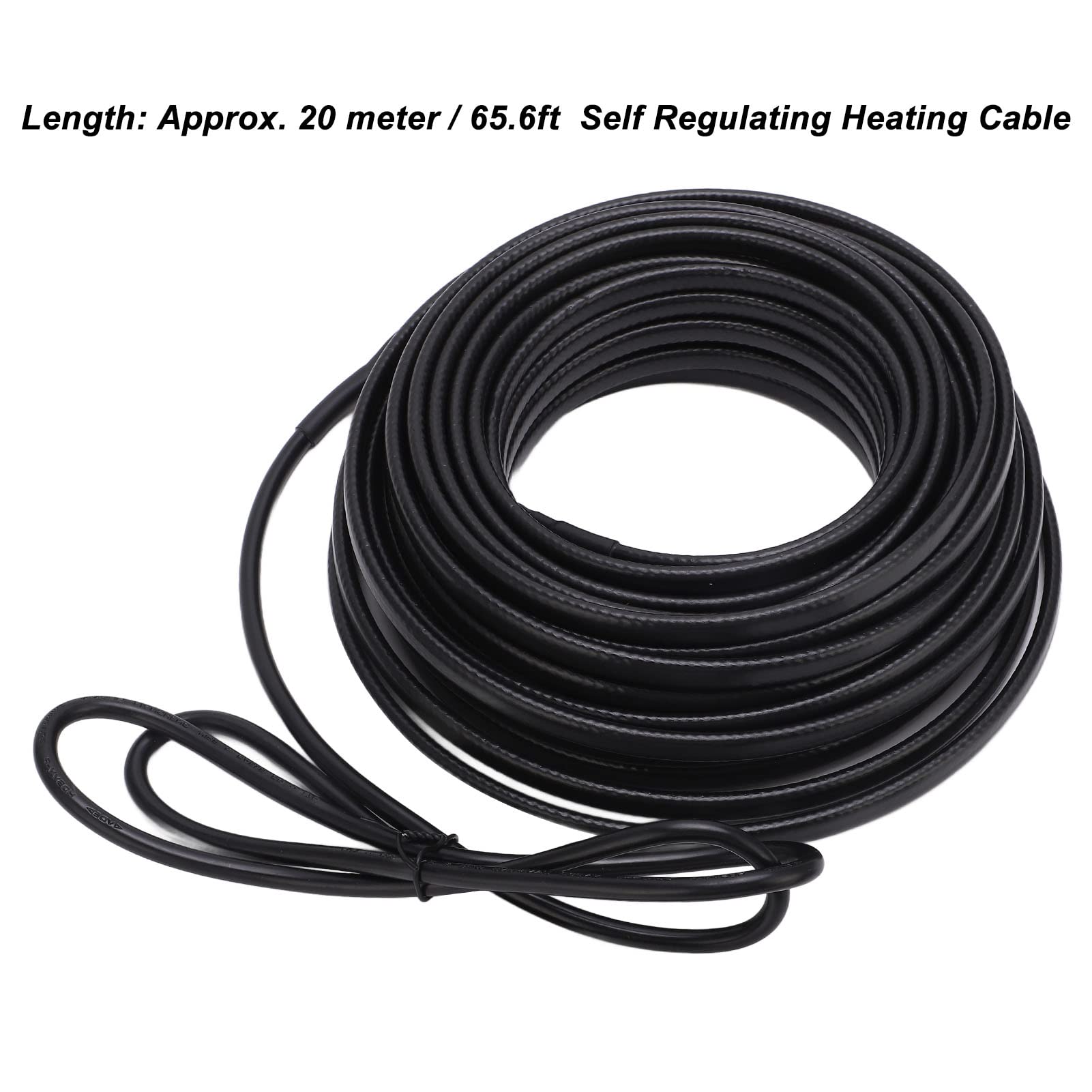 Cavo Scaldante, Cavo Scaldante Autoregolante da 20 Metri per Tubo Metallico in PVC PEX con Buona Schermatura (Spina UE 220V)