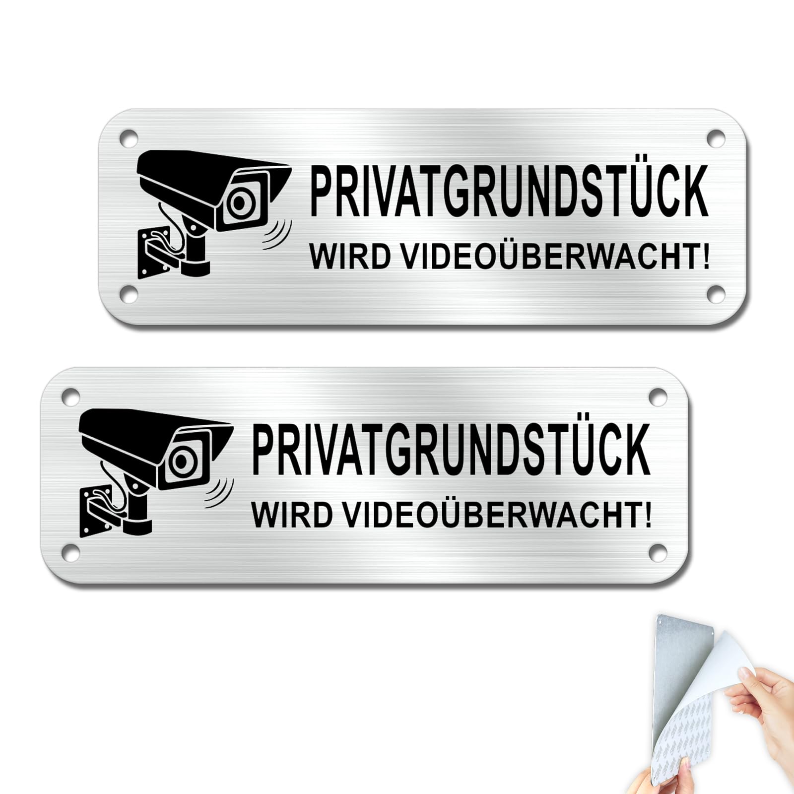 Goodvia Dieser Bereich Wird Videoüberwacht Privatgrundstück Schilder 15x5cm Aluminium Aufkleber