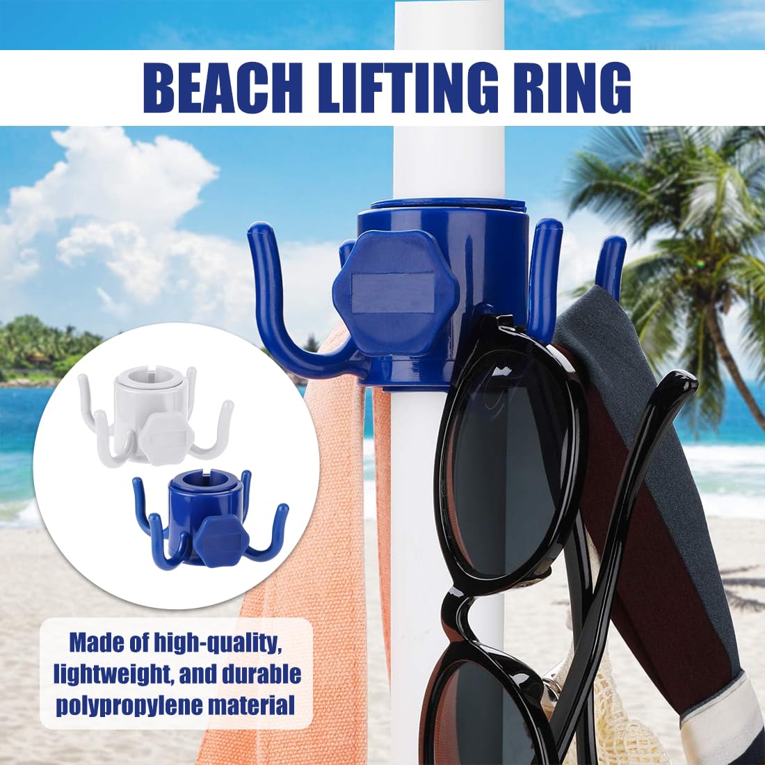 Gancho para Colgar de Sombrilla de Playa 2pcs Plástico 4-Pines