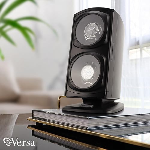 Miniatura 5 de Nueva actualización Versa, reloj de cuerda doble automática, negro