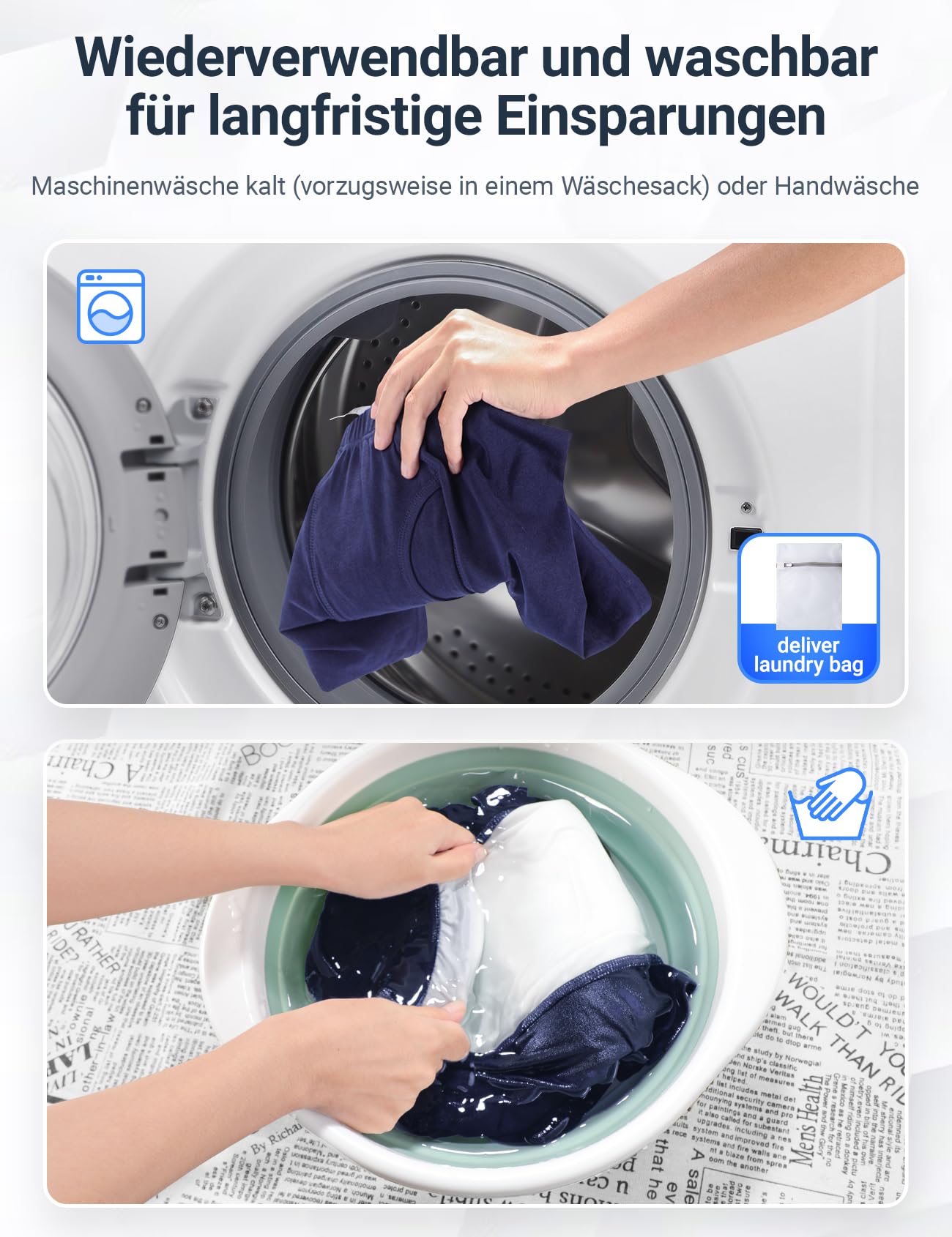 FAMI HELPER 3er Pack Inkontinenz Pants Männer, Waschbare Herren-Boxershorts aus Baumwolle mit 250 ml saugfähiger Einlage Wiederverwendbare saugfähige Unterwäsche für Männer Blau Größe L