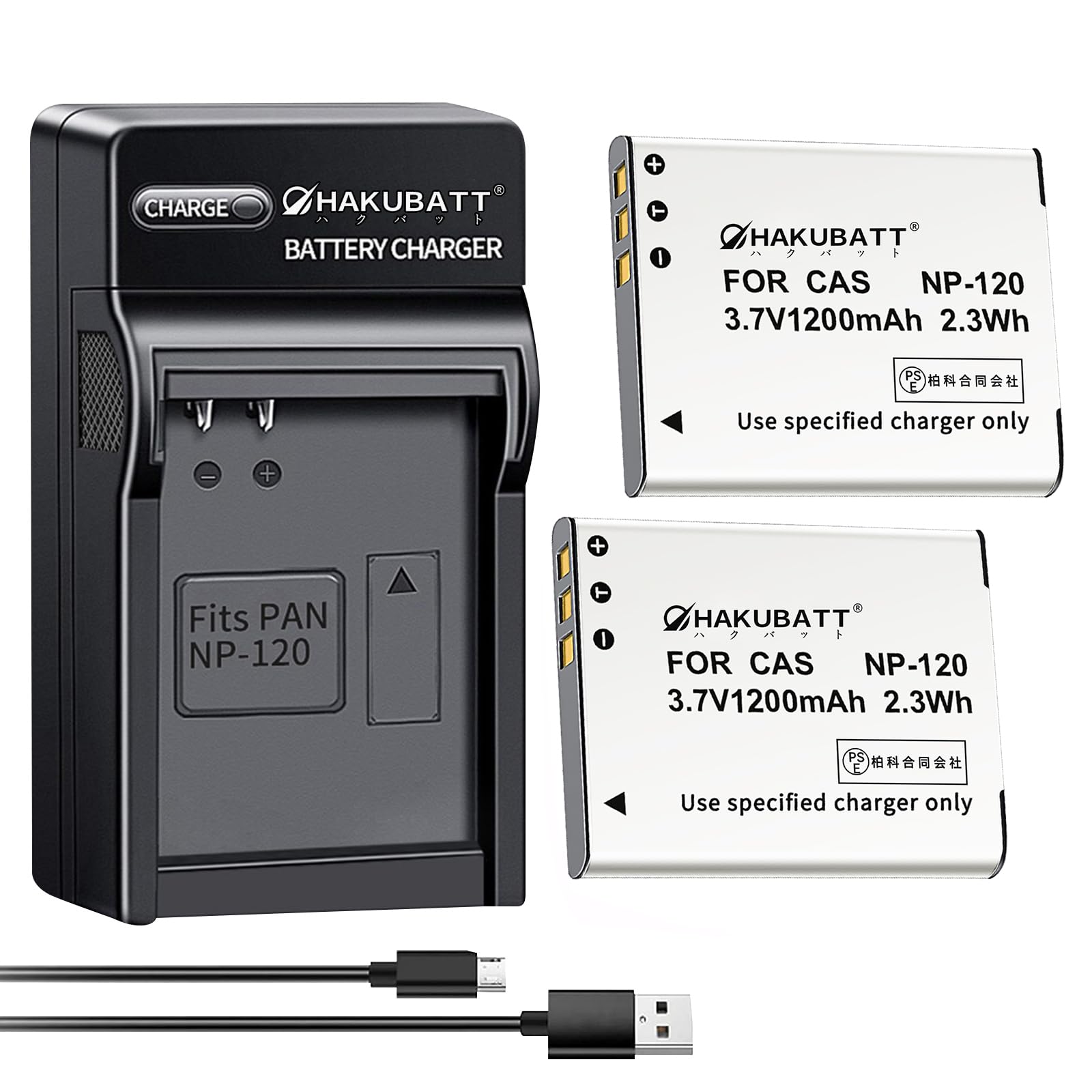 Amazon.co.jp: USB マルチ充電器 と CASIO対応 NP-120 互換 バッテリー ロワジャパン【PSE基準検品】 : 家電＆カメラ CASIO対応NP-120(2個セット) 互換 USB 充電器 互換 バッテリー EX-ZS10BK 3.7V 1200mAh 2