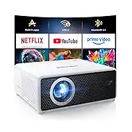 GOODEE Mini Projector with WiFi and Bluetooth - Built-in Apps, Home Theater Compatible with Netflix/YouTube/Prime Video, 1080P HD Short Throw Portable Movie Projectors Support Smartphone/Laptop/Gaming