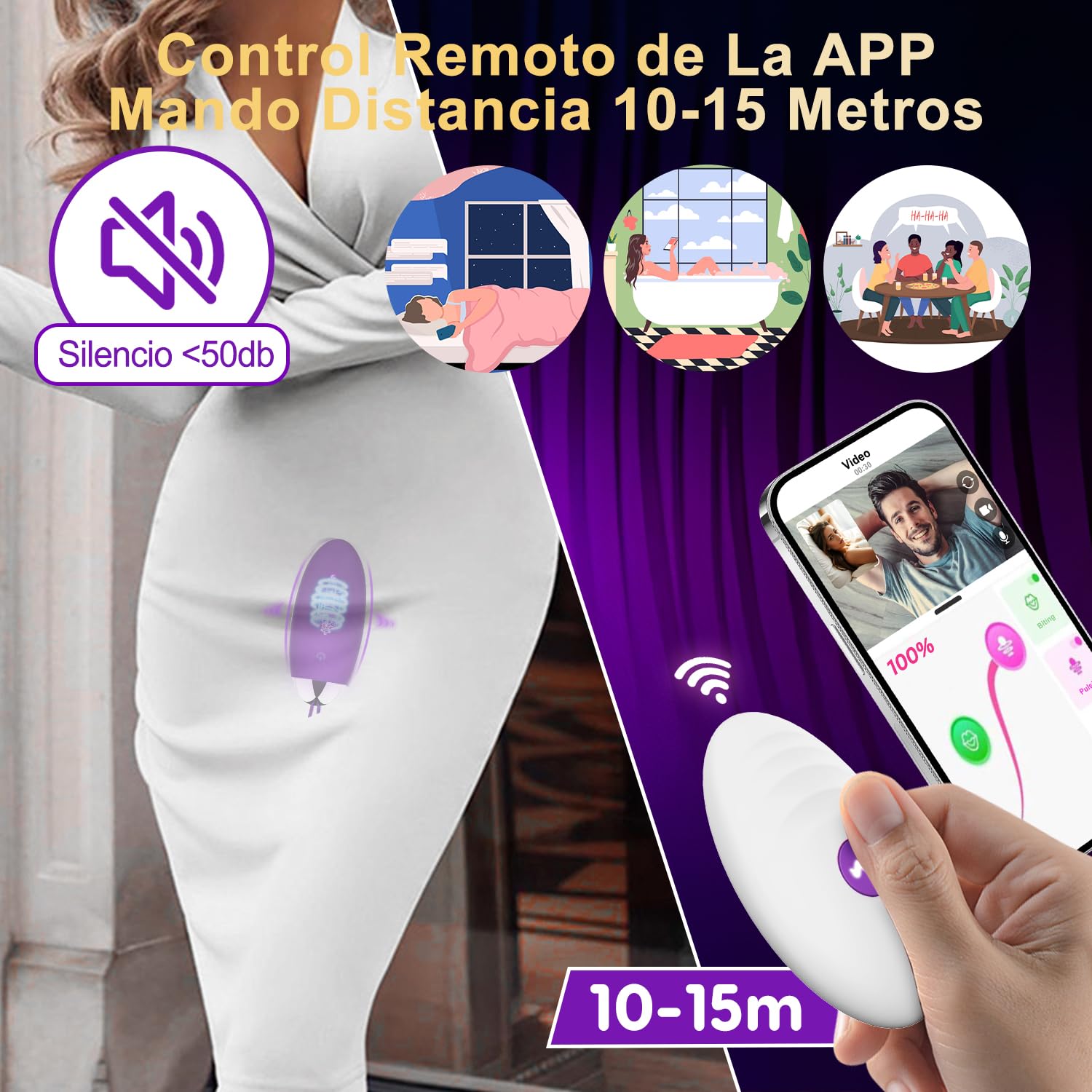 Vibradorador Mujer Juguetes Eróticos para Pareja Sexuales Vibrador Mando Distancia Vibradorador Clítoris Control Remoto App 9 Modo Vibradores Consoladores.. para Mujer con Vibración Huevo Bolas Chinas