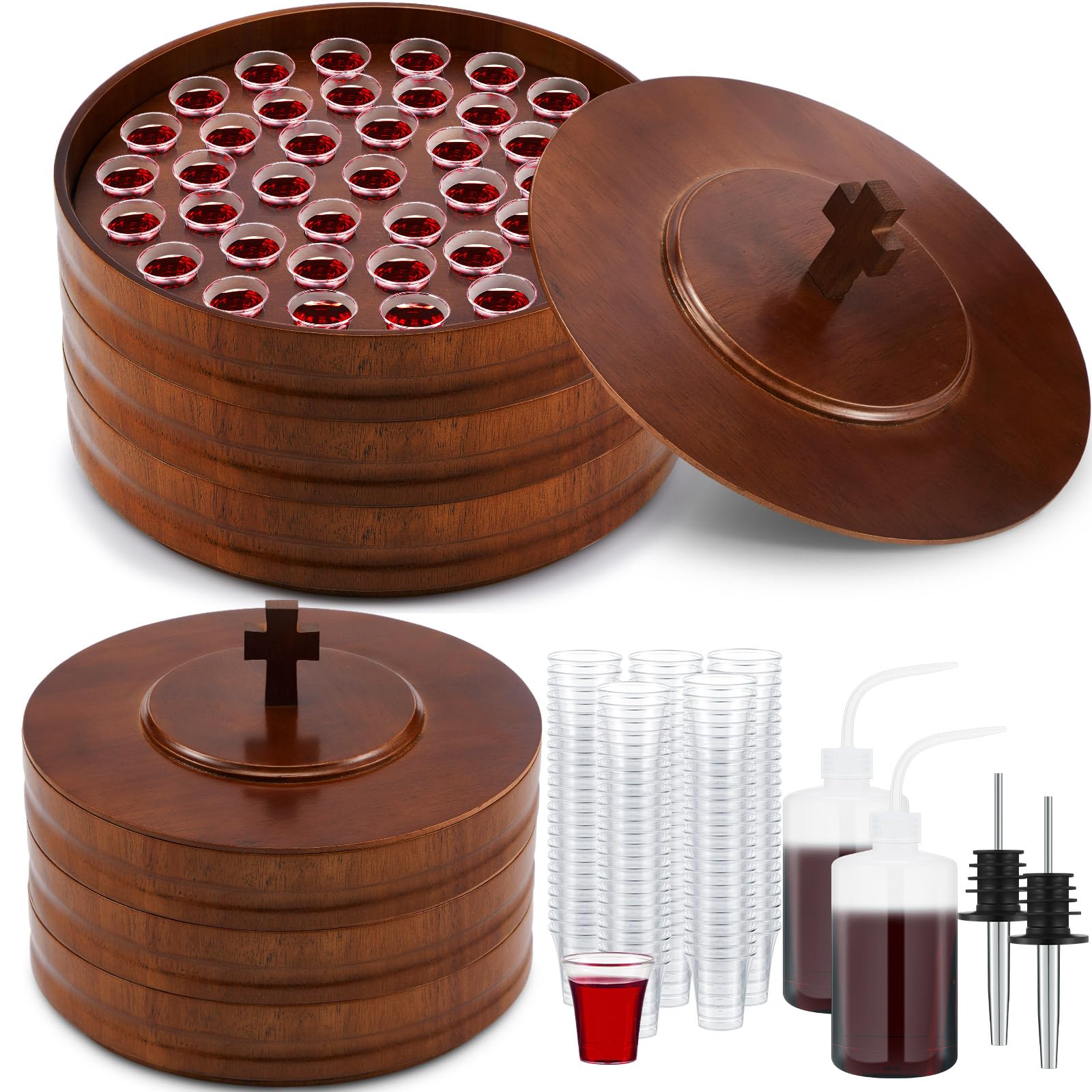 Plateau de communion en bois pour office religieux dominical et célébration en église
