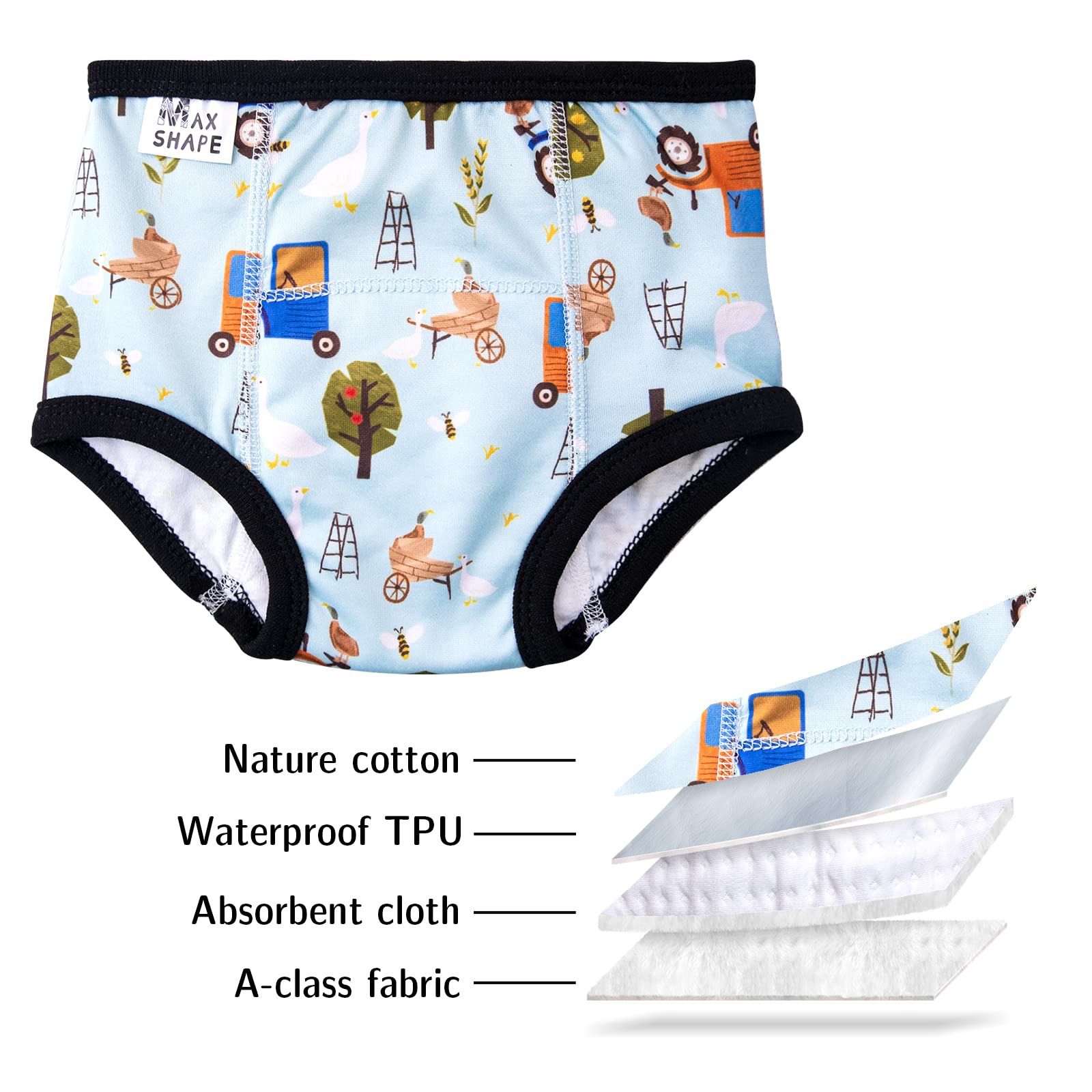 Culotte Apprentissage Propreté Garcon, Culotte d Apprentissage Enfant, Paquet de 7, Culotte d'apprentissage de la propreté pour bébé