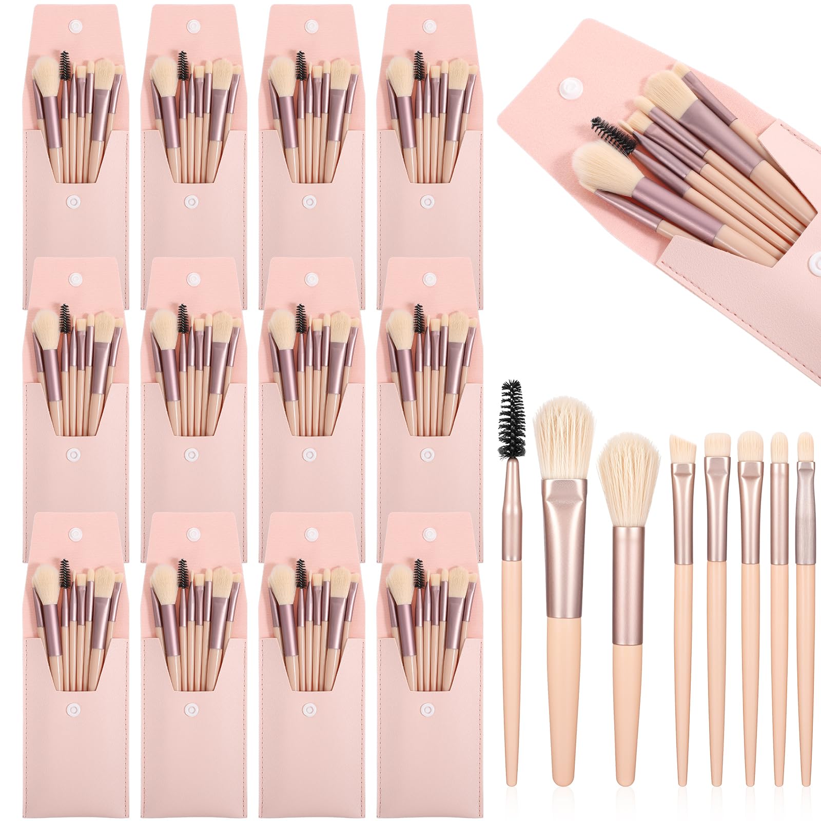 12 Sets Travel Size Makeup Brushes Set Mini Face Make up Brushes Brushes Bag for Makeup Party Favors Wedding Bridal Shower Bridesmaid Gift Favors