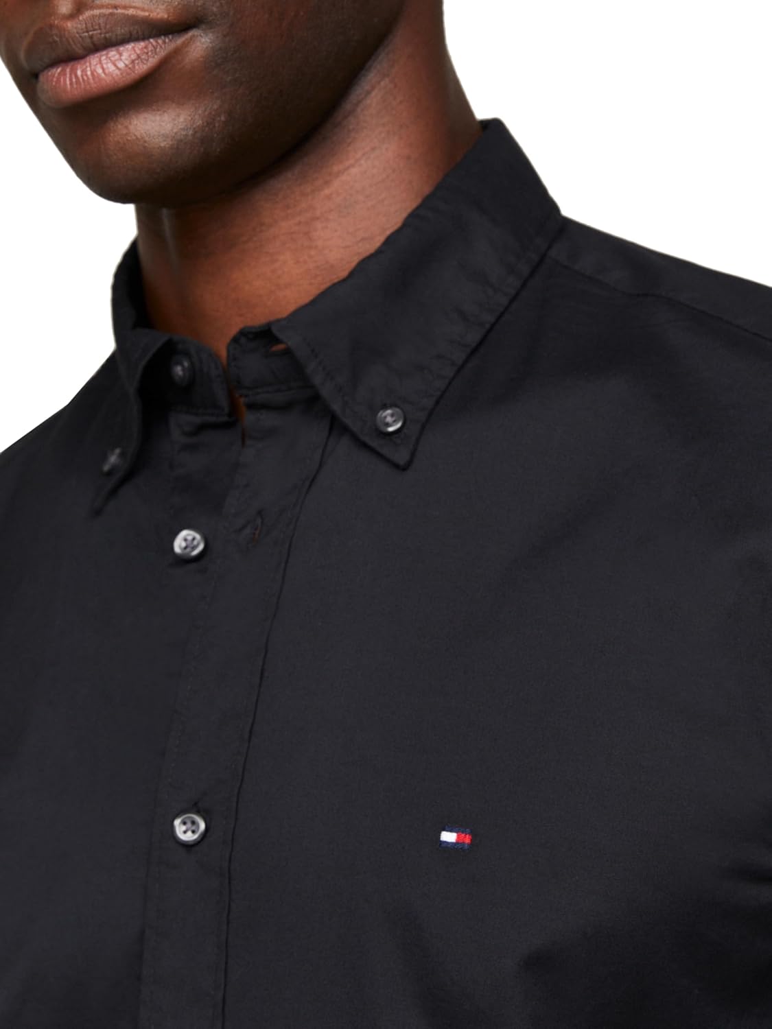 Tommy Hilfiger Mens Long Sleeve Poplin Shirts in Regular Fit, Men's Button Down Shirts, Also Available in Big and Tall - Image 2