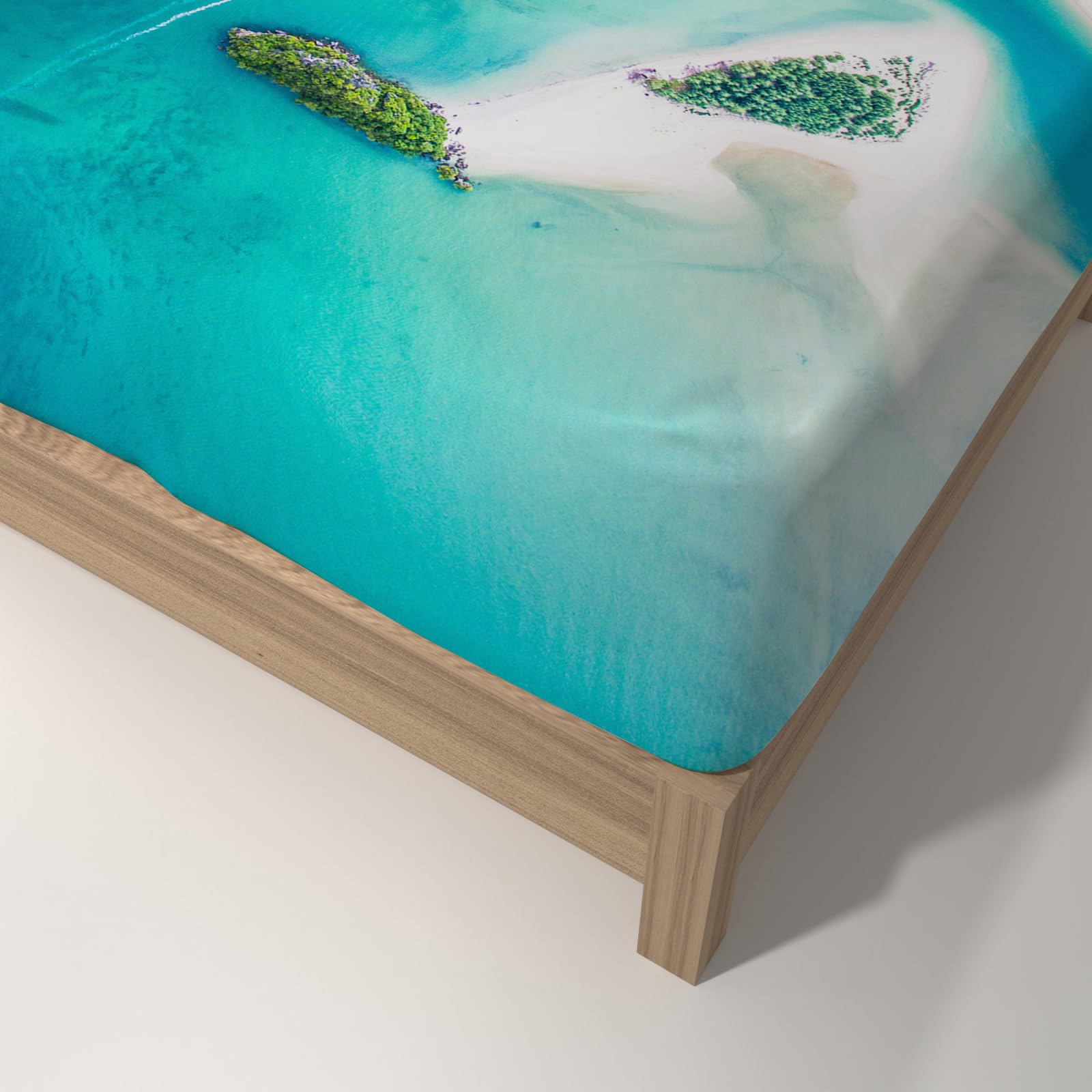 Spannbettlaken 140x200cm See Blauer Baum Matratzenbezug Bettlaken 140x200 Bed Linen Mikrofaser Matratzenbezug Atmungsaktiv Bed Sheets Bettbezug 30cm Extra Tiefe Spannbetttücher