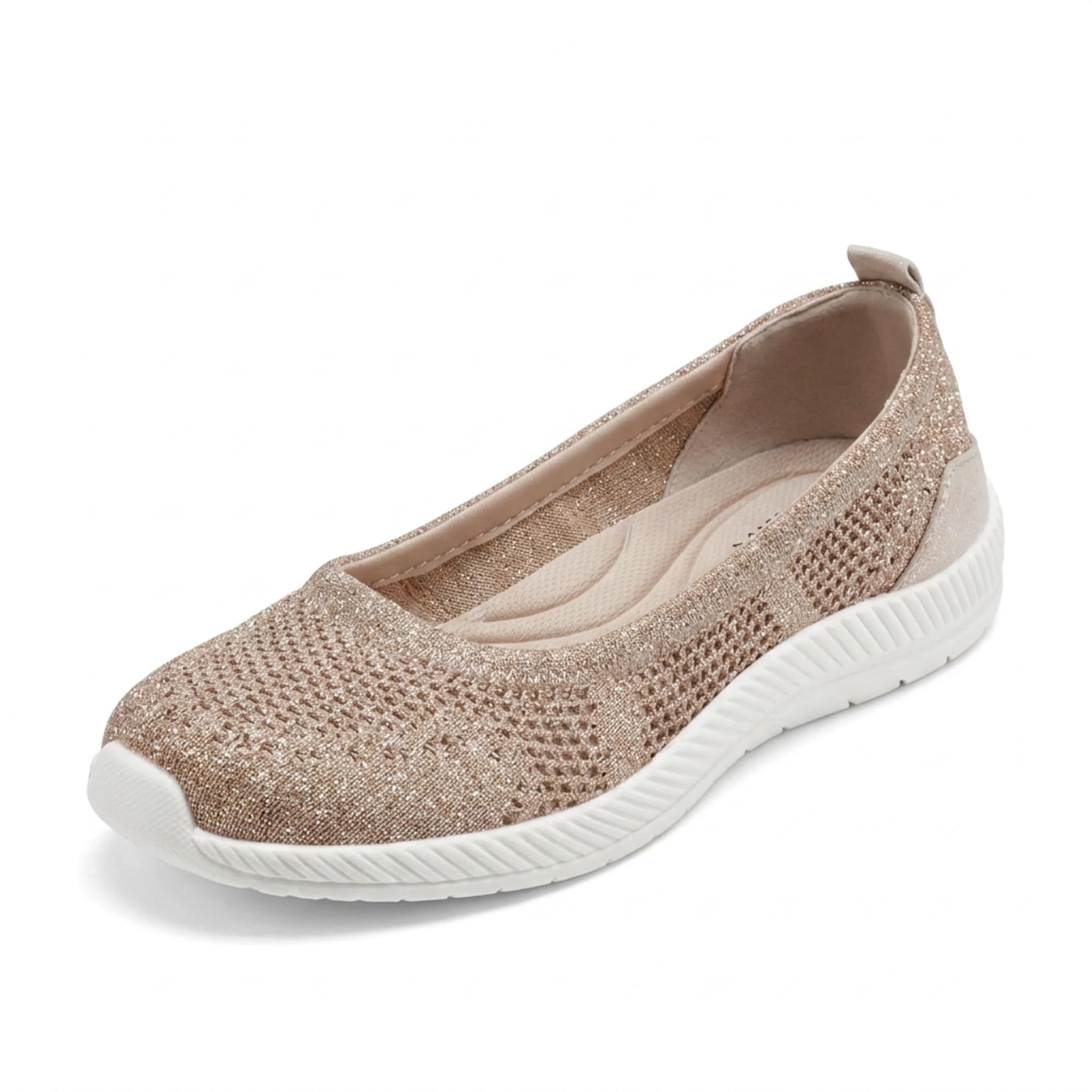 Easy Spirit Womens Glitz 2 Sneaker, Gold, 8 Wide