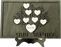 Vista 30 de Joyforisa Regalos para mamá y abuela, marco personalizado del árbol de la vida con corazones y nombres, marco de árbol familiar de madera