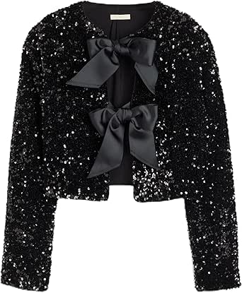 Tie-front Sequined Jacket main image 0