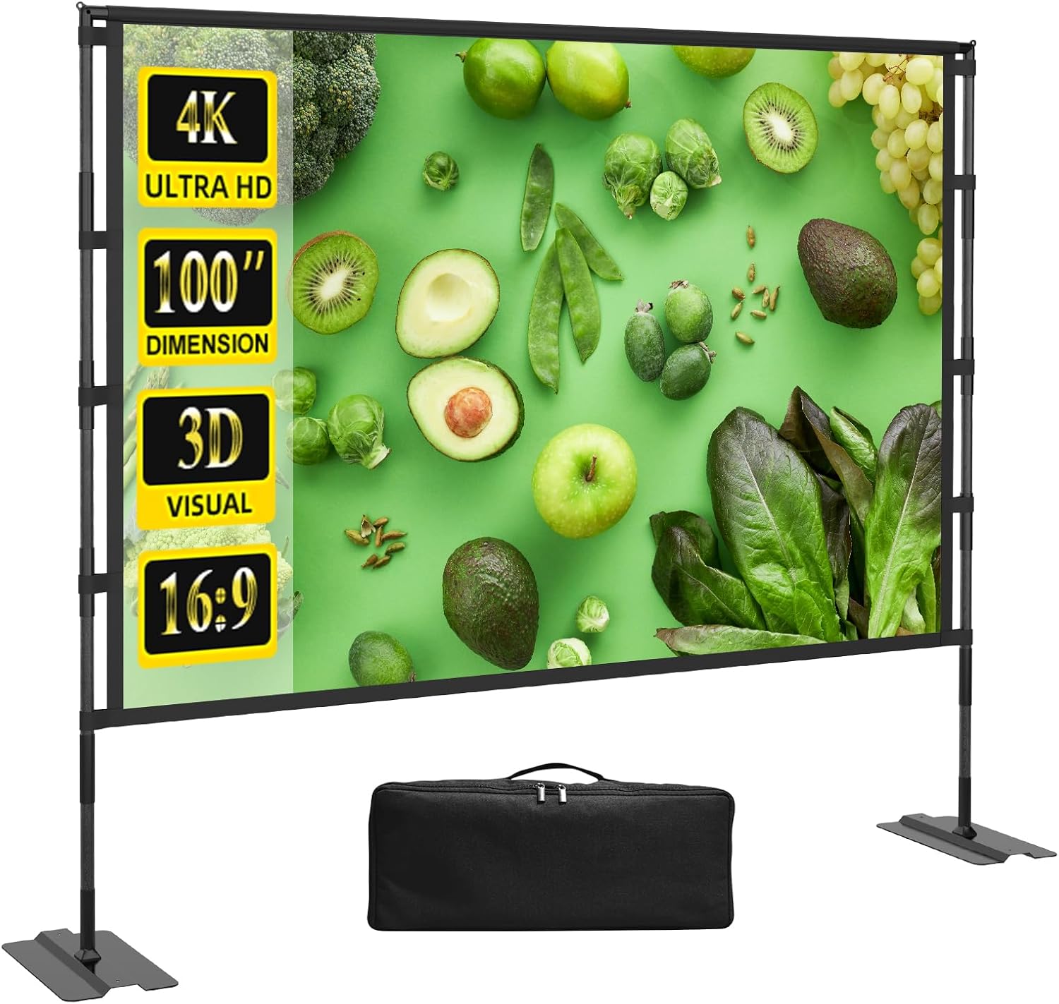 HUANYINGBJB: 100 Inch HD Projector Screen with Stand