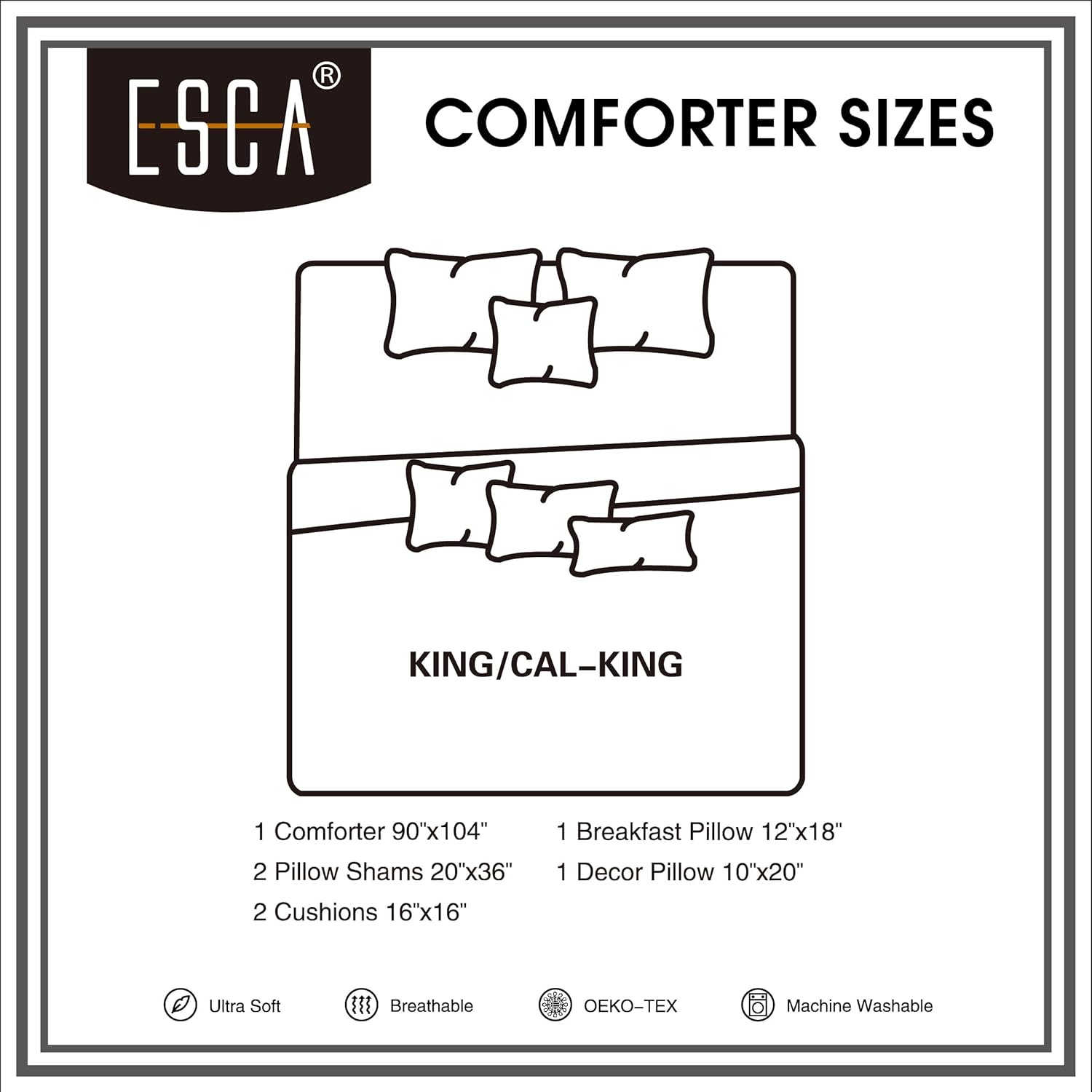 ESCA Western Cowboy Comforter Set King Size Magna Rustic Brown and Blue Lodge Bedding