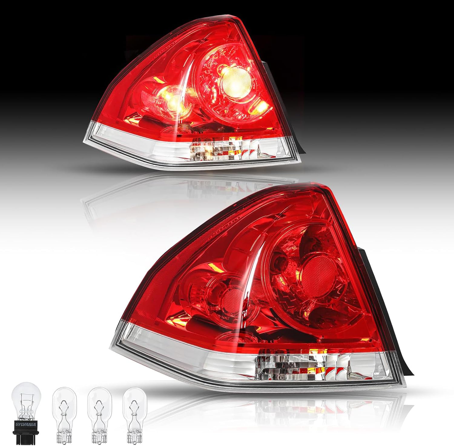 Bingbingmotor BRYGHT Left Tail Light Assembly for 2006-2013 Chevy Impala Outer Rear Taillight 2014-2016 Impala Limited OE Direct Replacement Brake
