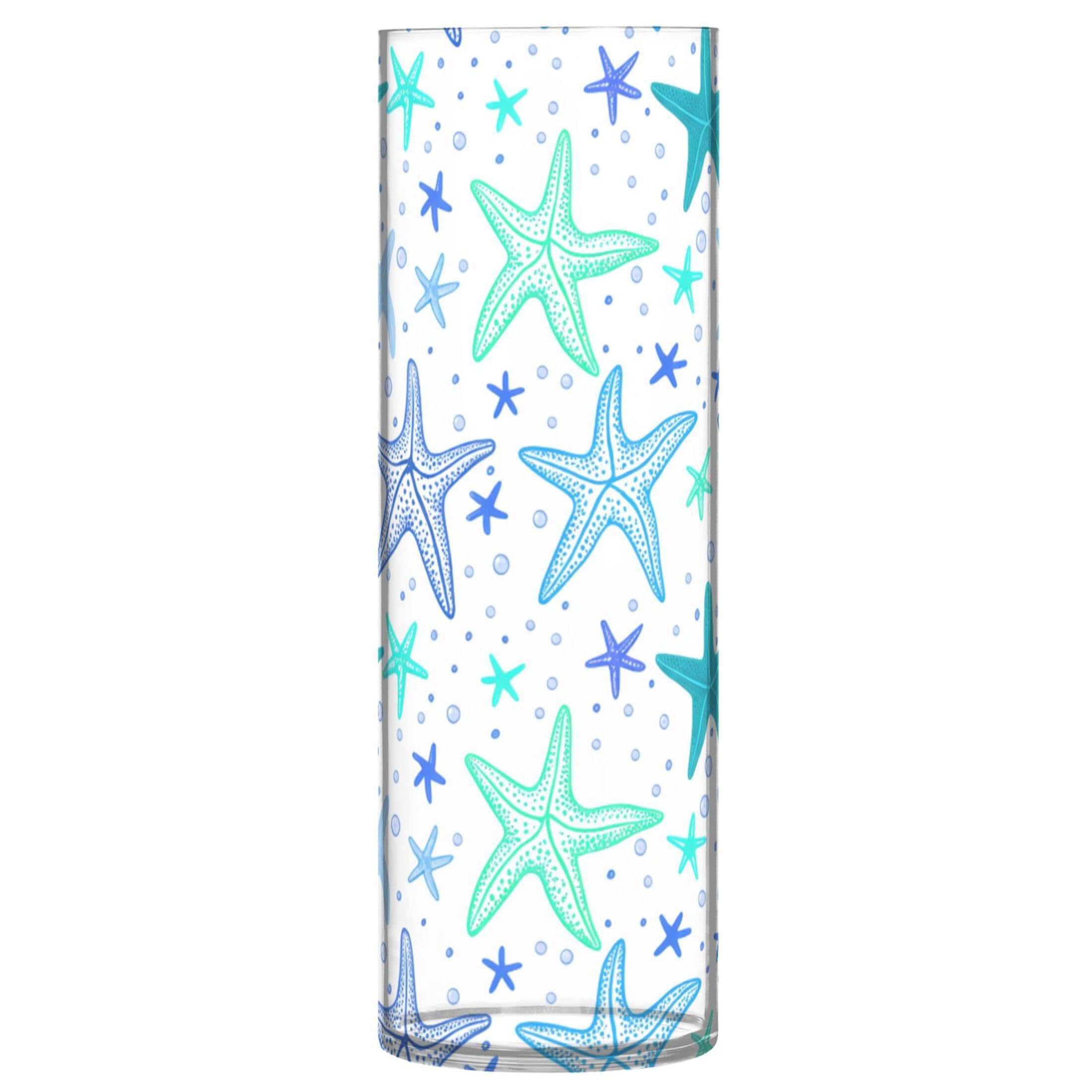 Florero de plástico azul con estrellas de mar para regalar en mudanzas o bodas