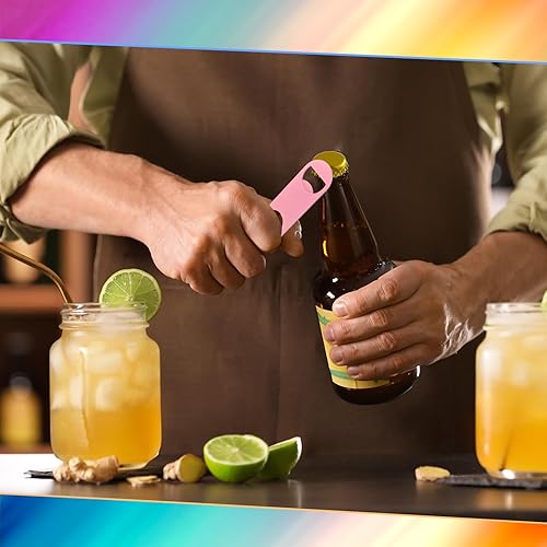 Miniatura 5 de Dandat Abrebotellas plano de acero inoxidable, resistente, 100 unidades, abrebotellas de cerveza, sólido, duradero, divertido, abridor de