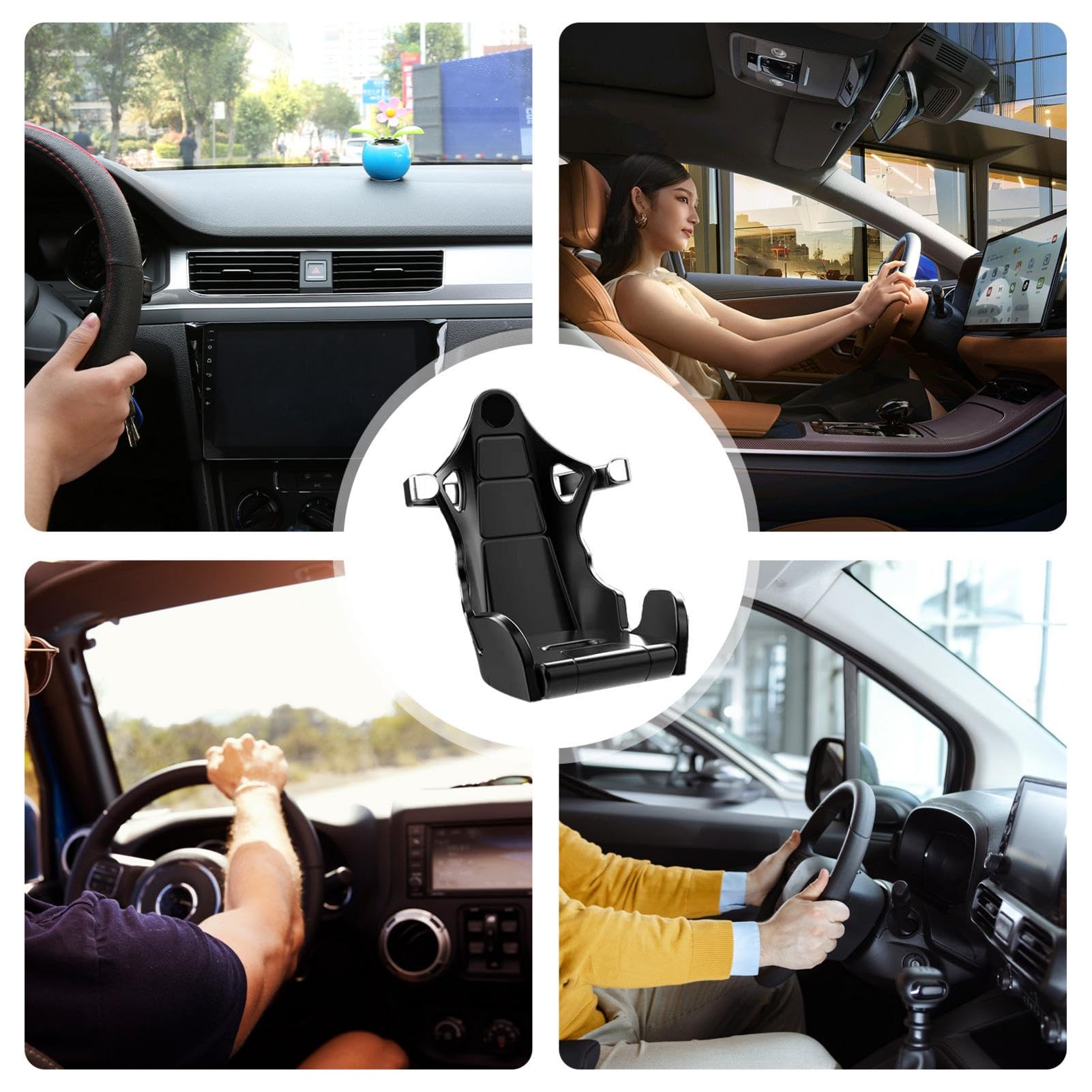 Soporte de teléfono para asiento de carreras de automóviles,Soporte de teléfono para asiento de carreras - Soporte de teléfono para rejilla de ventilación para coche | Soporte de teléfono con