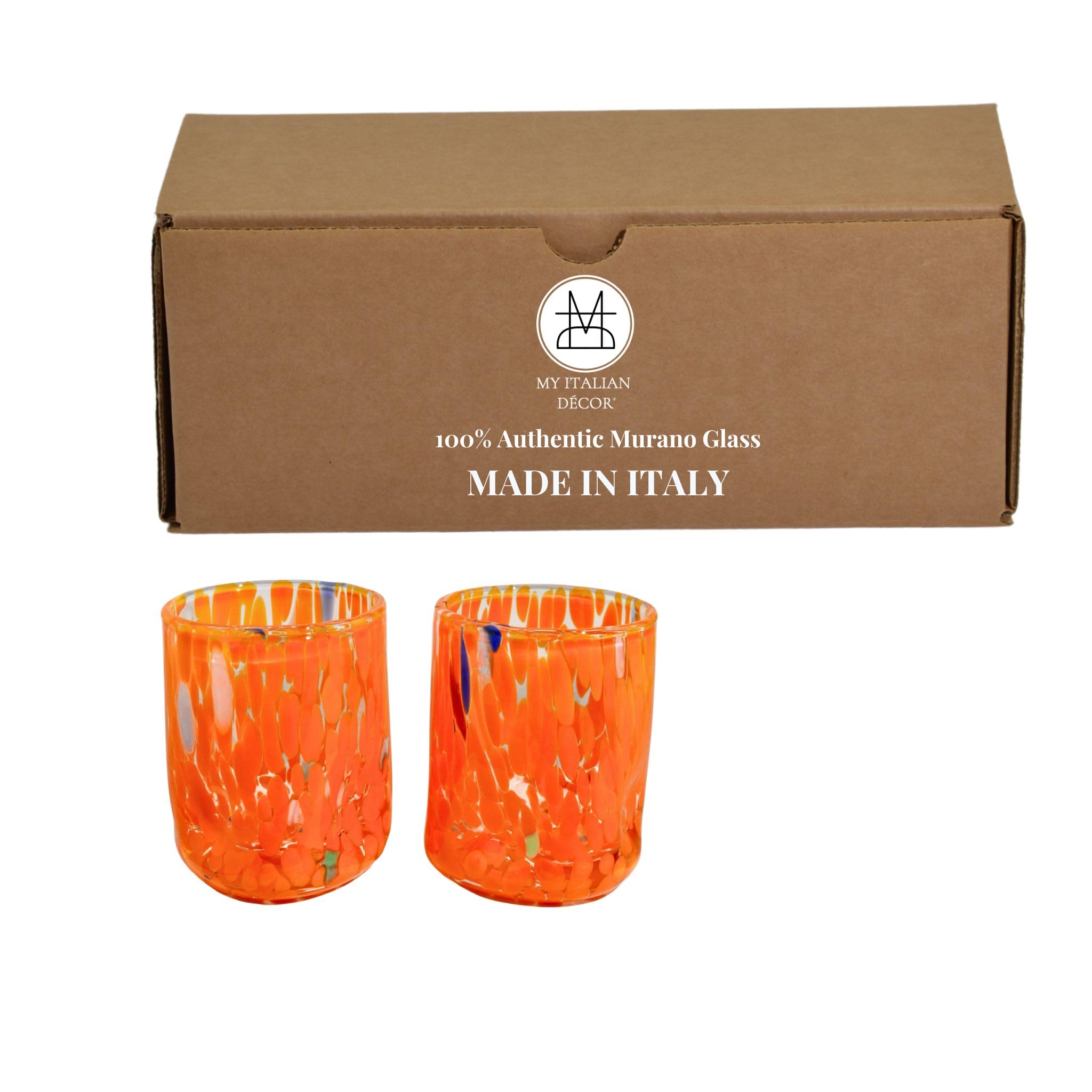 Amazon.com: Hand Blown Small Murano Glass Shot Glasses, Set of 2