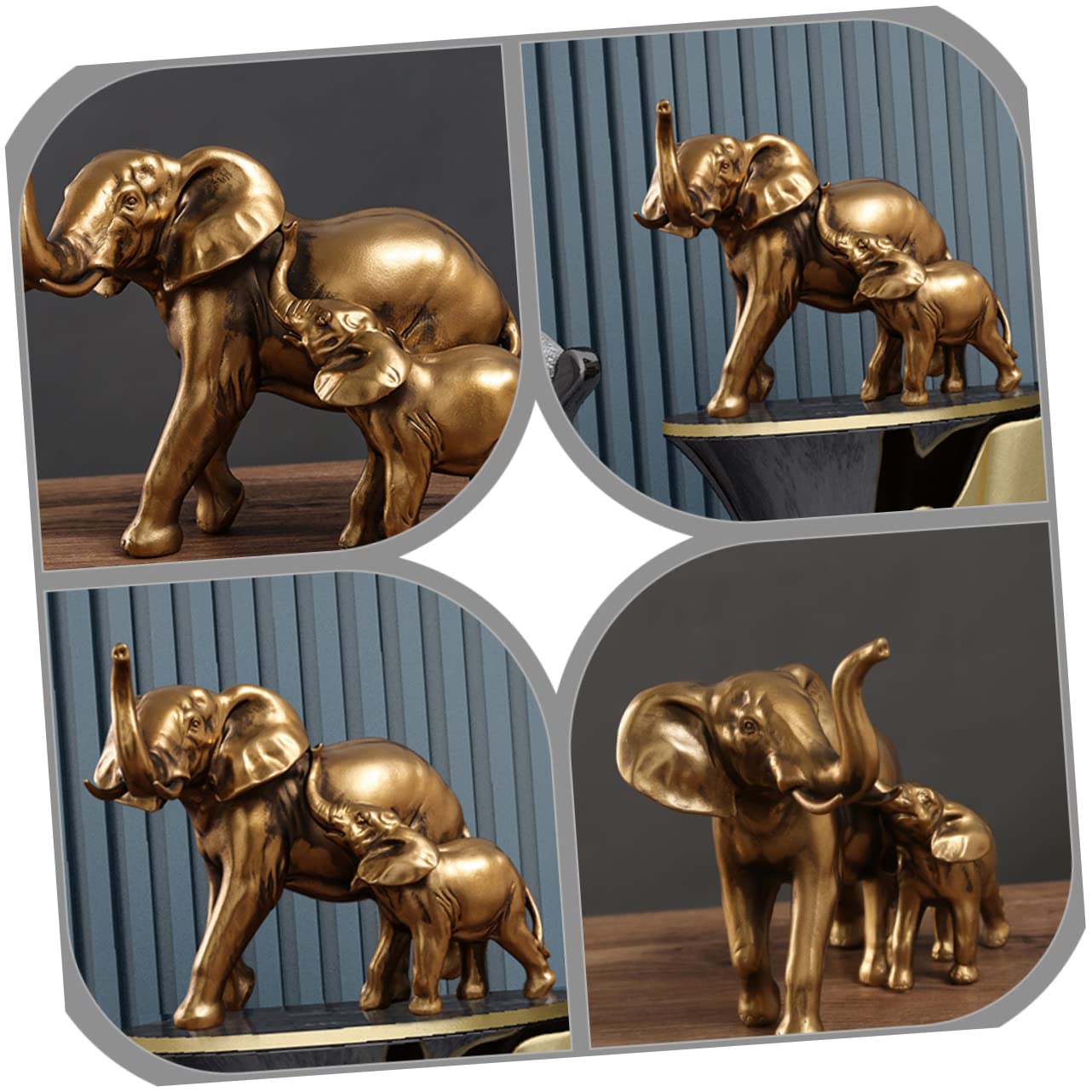 ABOOFAN Adorno de Elefante de Resina Café, Figura Creativa para Escritorio | 1 Pieza, Acabado de Color Natural, para Estudio y Oficina, Diseño Fino Forma de Elefante