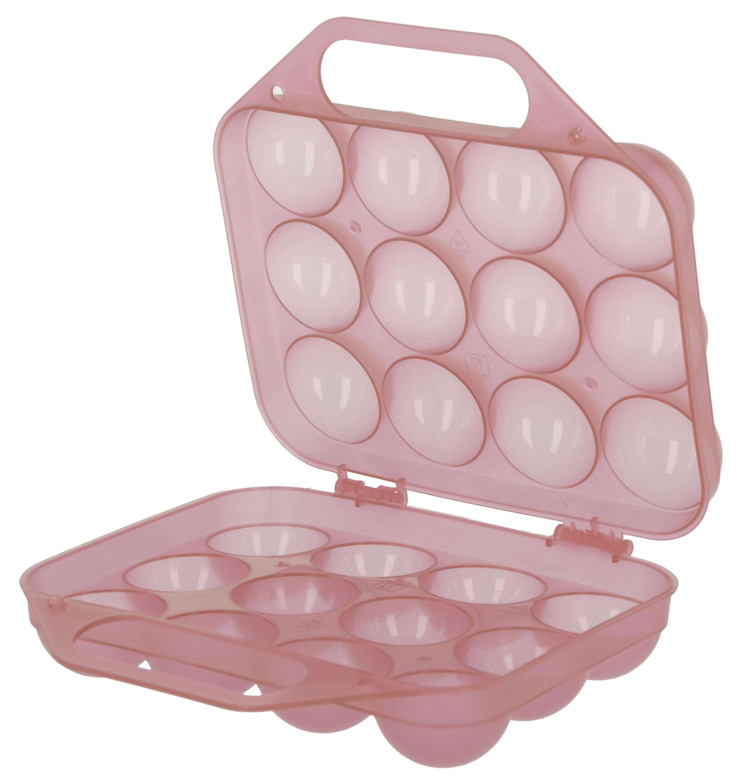 Kerbl Hobbyfarming Boîte de transport pour oeufs plastique transparent, rose (Lot de 2)
