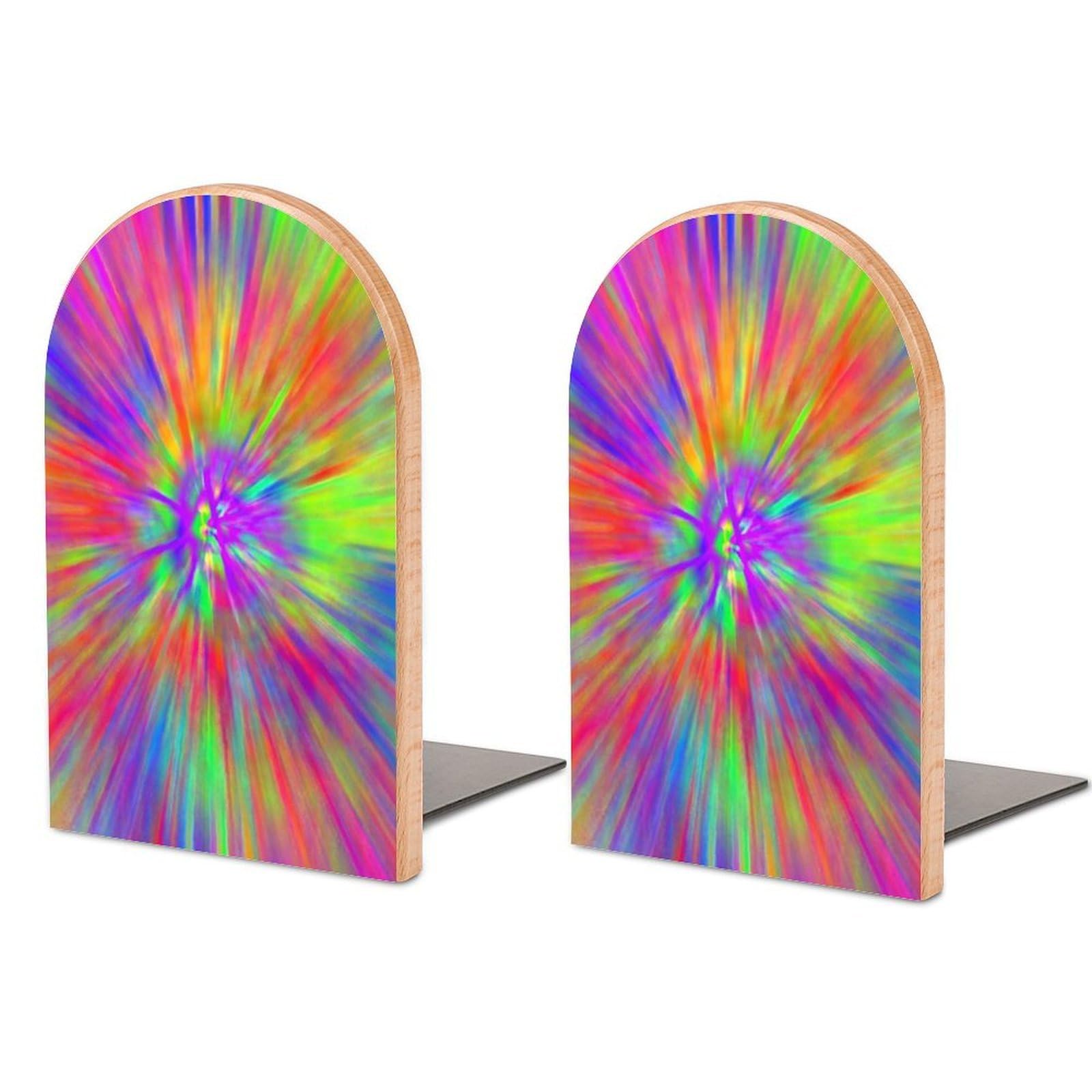 Tye Dye Patterns Book Ends for Shelves Bookends Bookshelf Holder Stand Books Stopper Home Office Decor