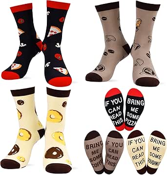 MOGGEI Funny Novelty Socks - Crazy Pattern Cotton Boot Socks For Men & Women