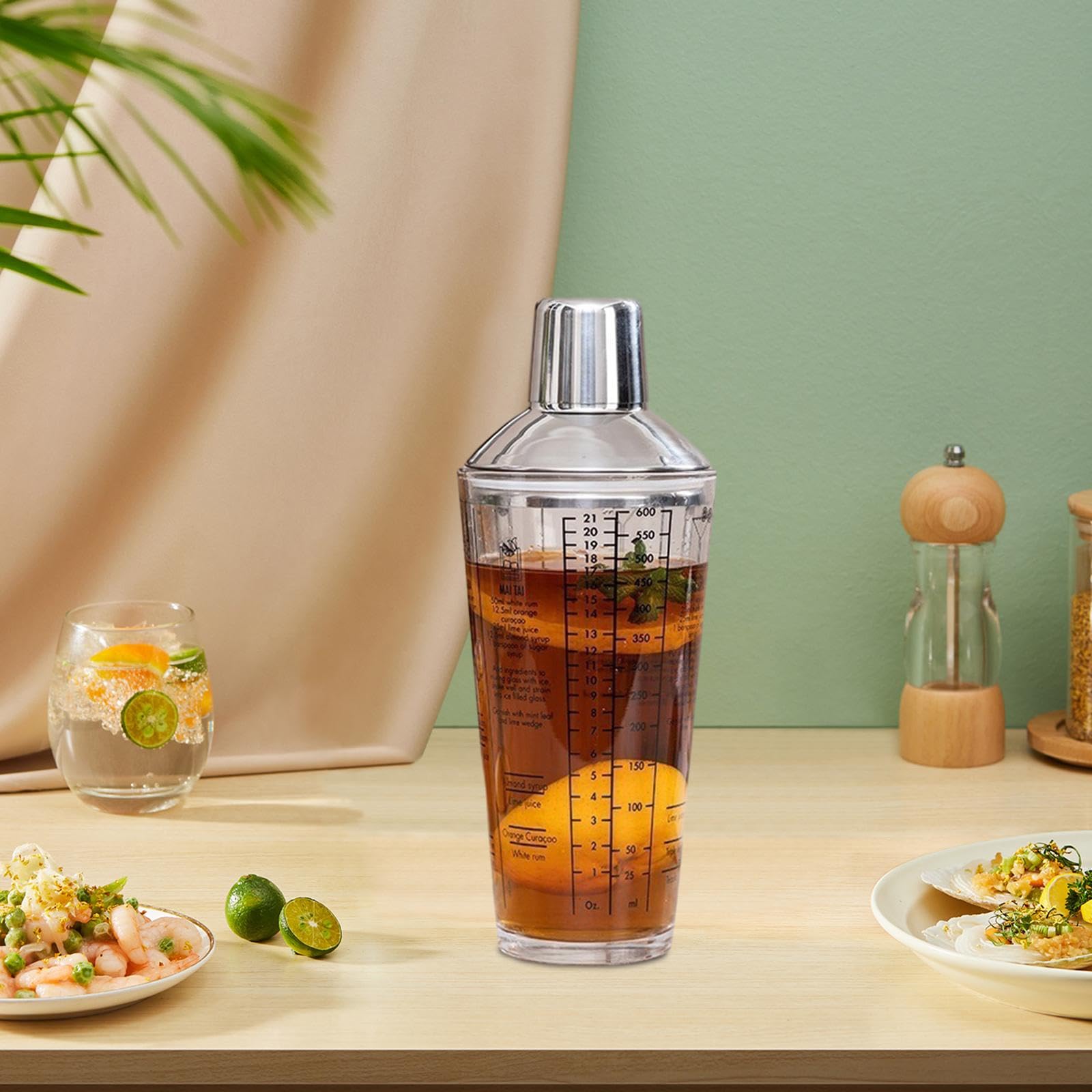 Cam Kokteyl Shaker İçecek Mikser Barware Sızdırmaz Barmenlik