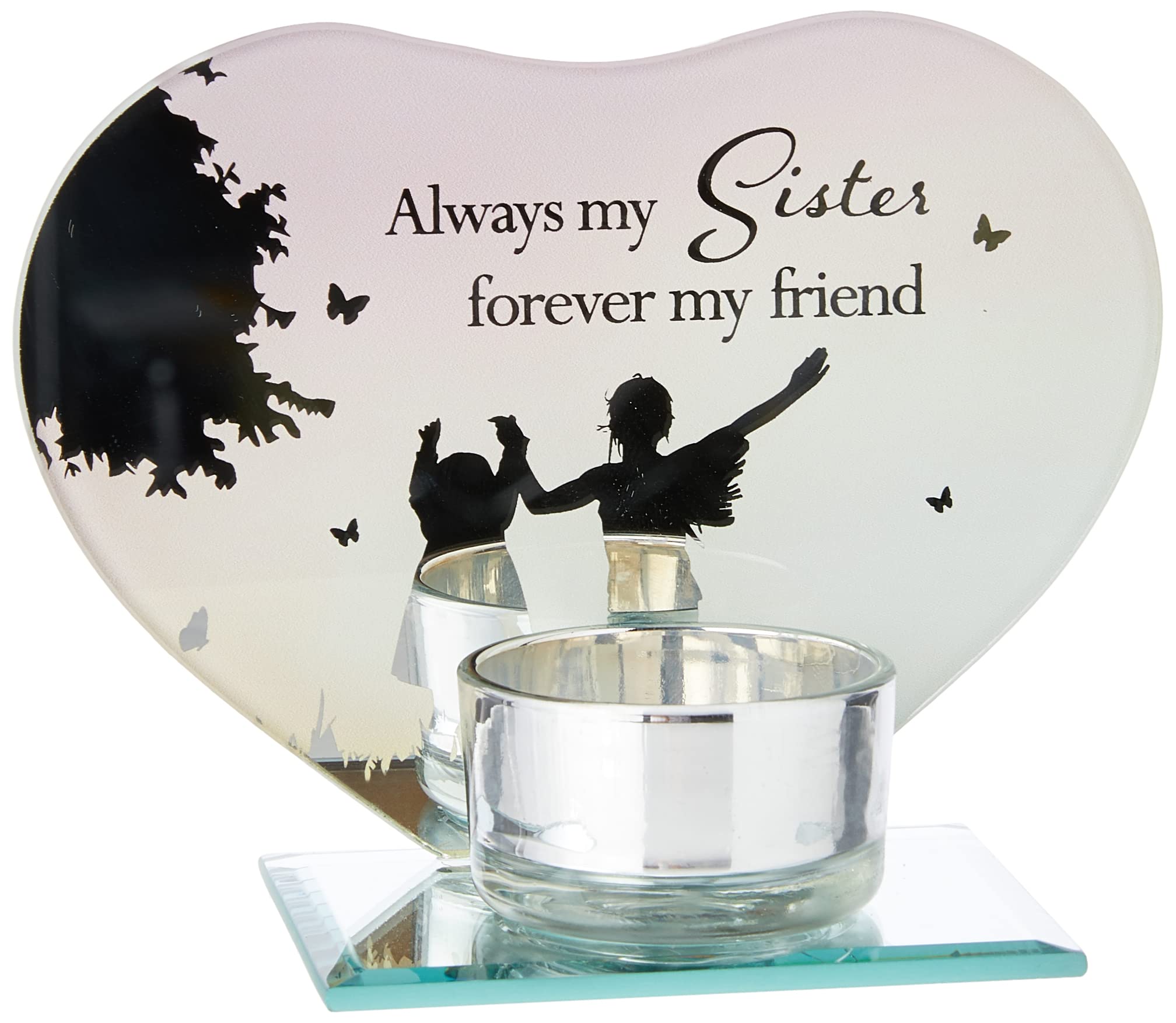 Reflections Sister Tea Light Holder Always my Sister Forever My Friend from The Heart, pink, One - Image 3