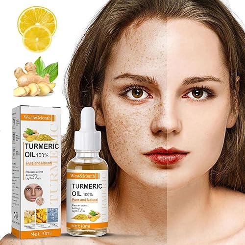 Nueva cúrcuma Corrector de manchas oscuras - Aceite de suero corrector de cúrcuma - Exfoliante tumérico, acné, manchas oscuras, hiperpigmentación,