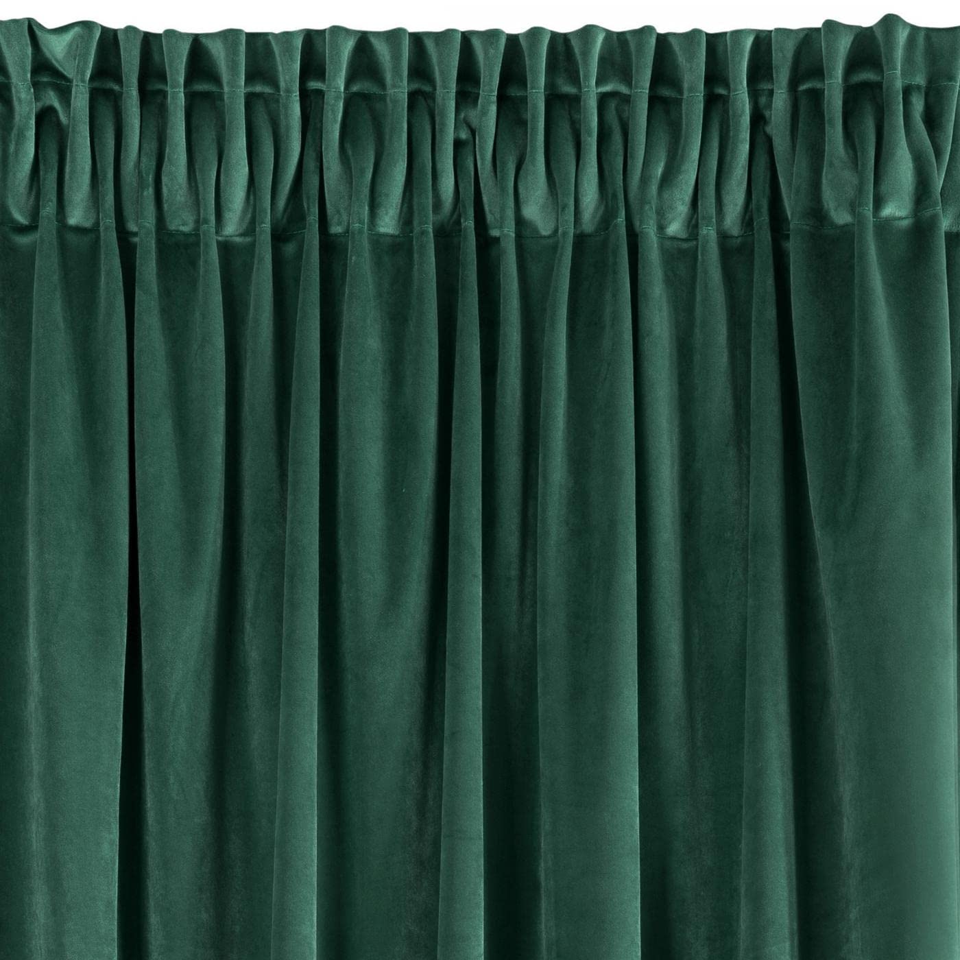 Eurofirany VILLA Tenda Oscurante Con Fettuccia Arricciatenda - Extra Lunga, Elegante, Tinta Unita per Soggiorno, Camera da Letto, Densità 290 g/m², 140x270 cm, Verde Scuro