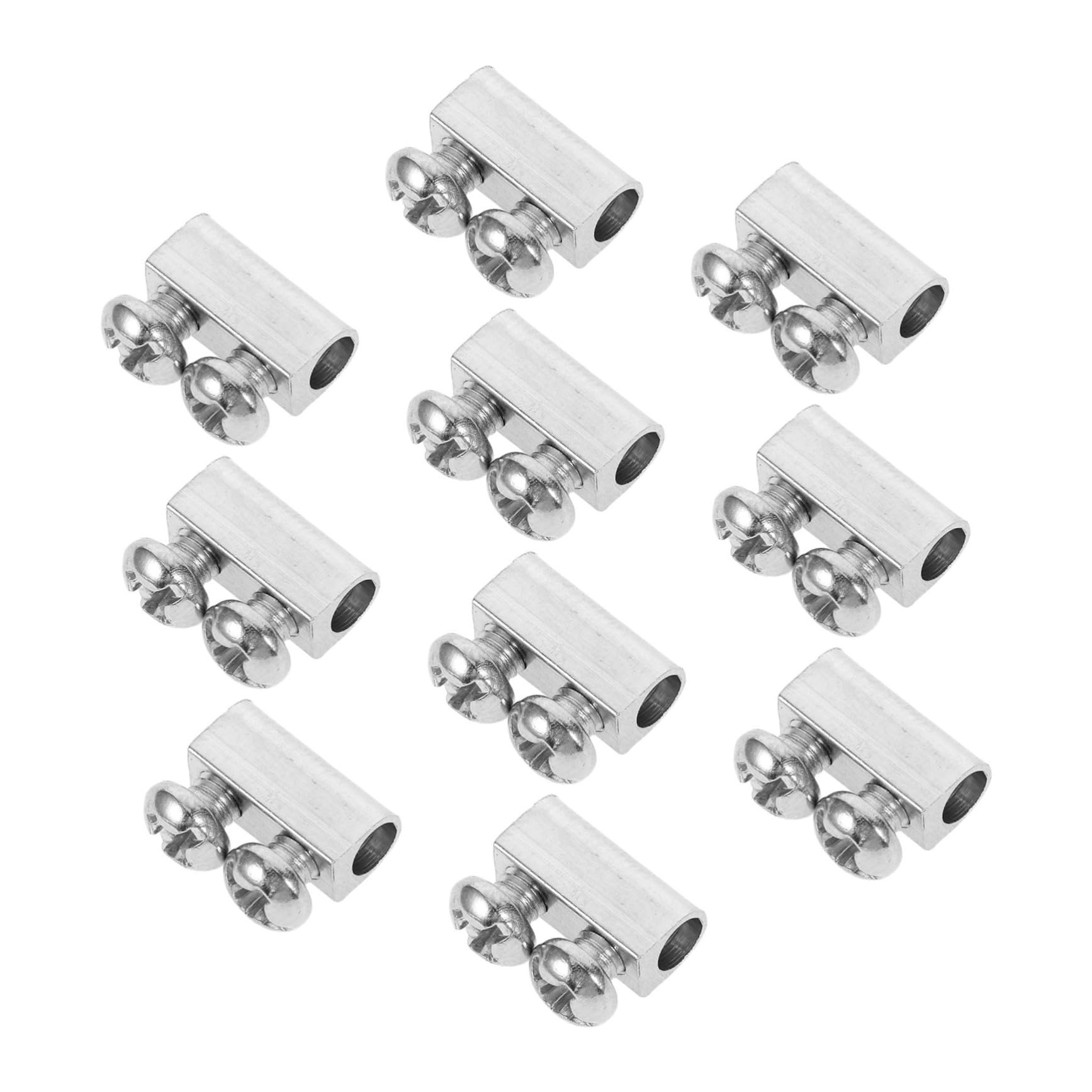 VILLCASE 10pcs Steel Wire Rope Clamp Iron Wire Rope Lock Double Hole Adjustable Clamp for Hanging Rope Industrial Use