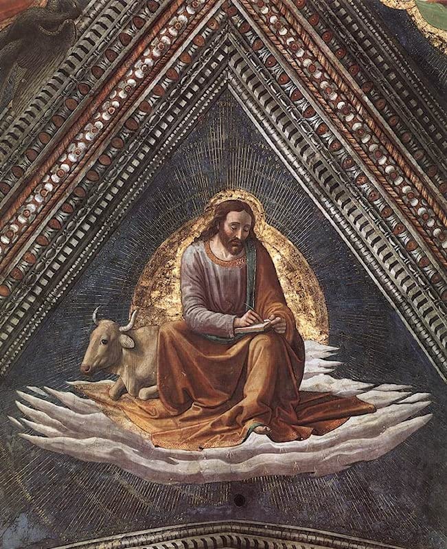 Cuadro San Lucas Evangelista para renovar paredes vacías con arte abstracto de Ghirlandaio