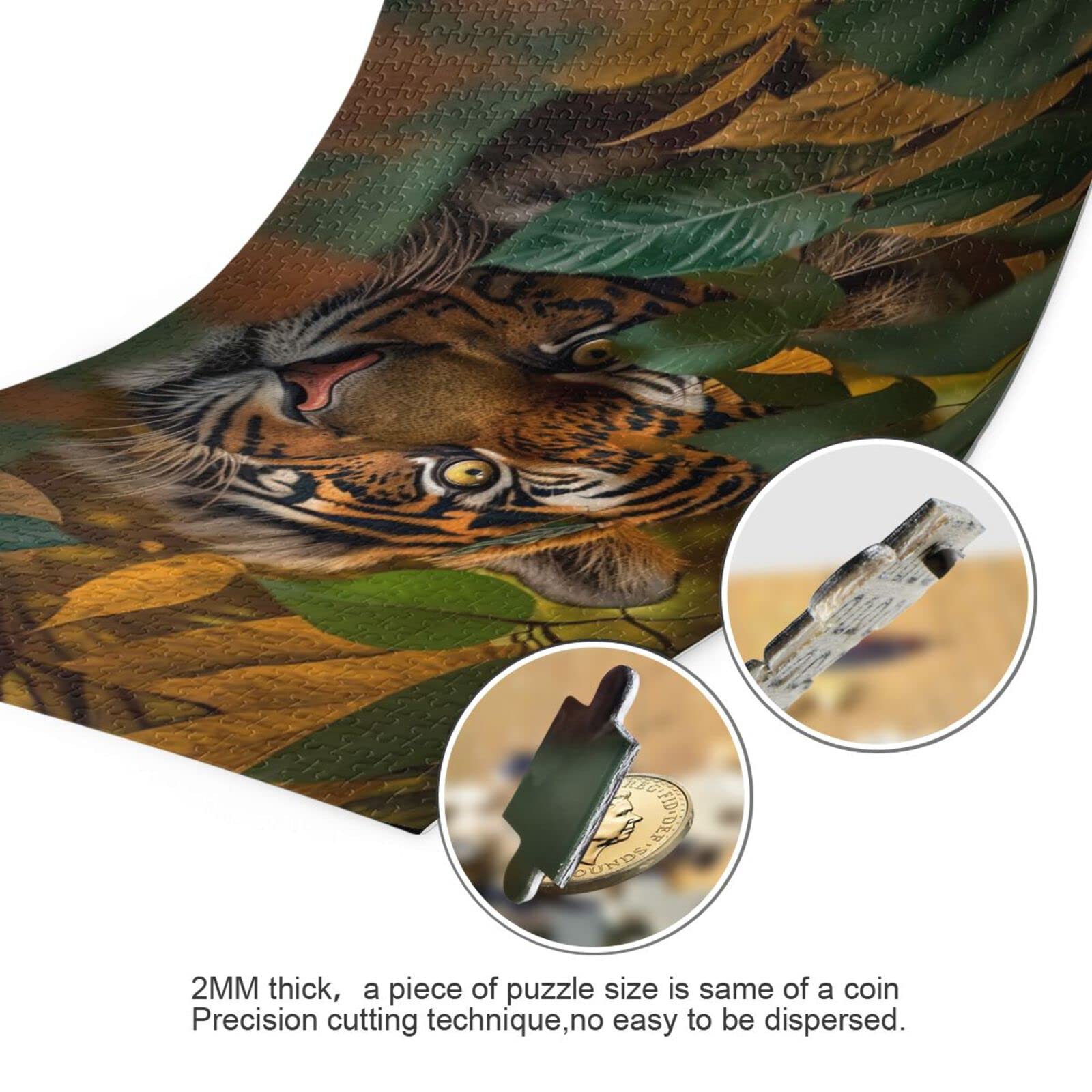 Amazon.com: ZENWAWA Tiger in Bush Jigsaw Puzzle, Paper Wood