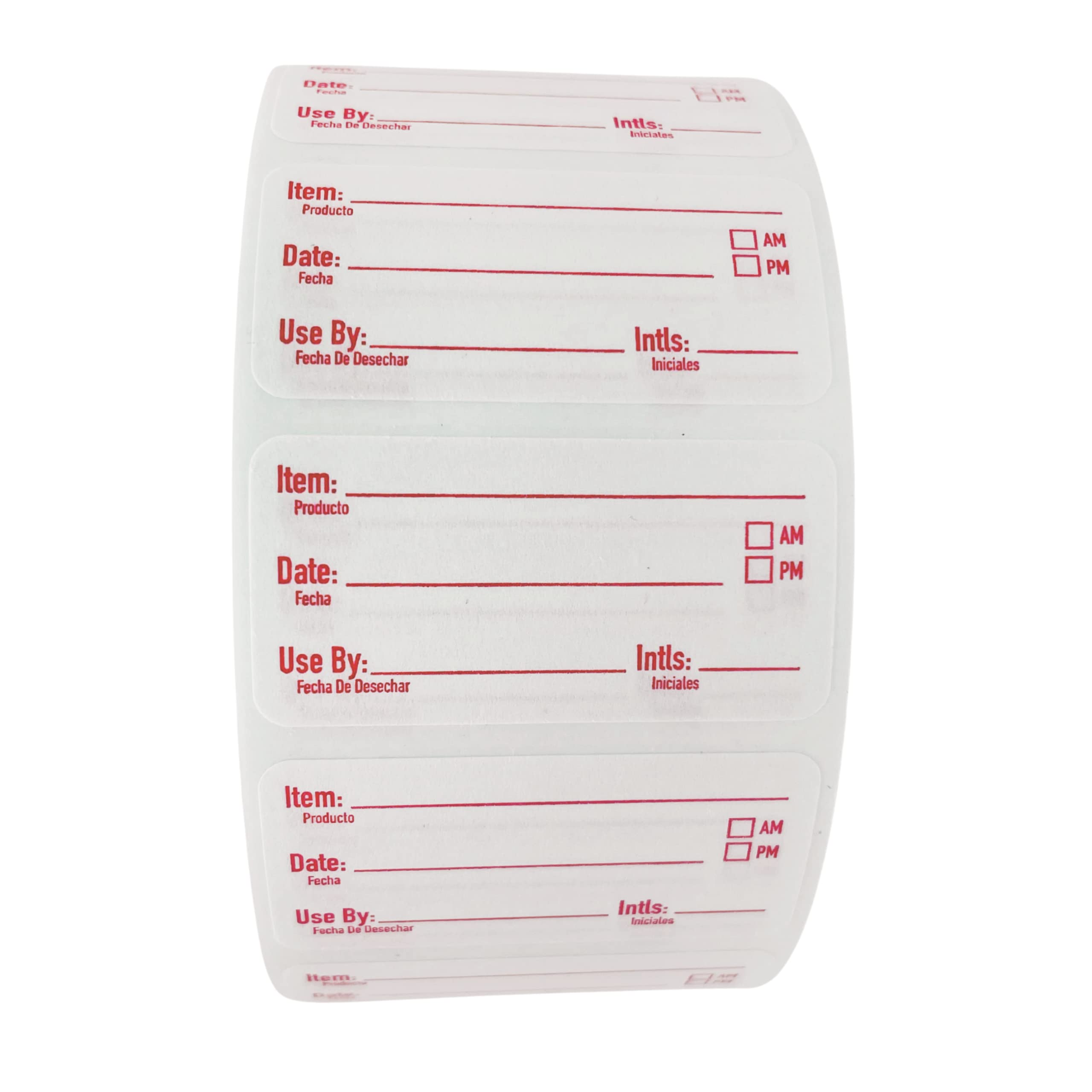 Etiquetas de alimentos solubles 2 x 1 (500 unidades, rojo) – Material para escribir, fácil extracción, suministros de restaurante, etiquetas de cocina