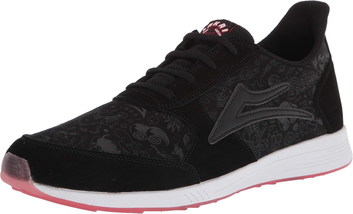 Lakai Footwear Mens Men's EVO Skate Shoe, Black Suede Print, 8