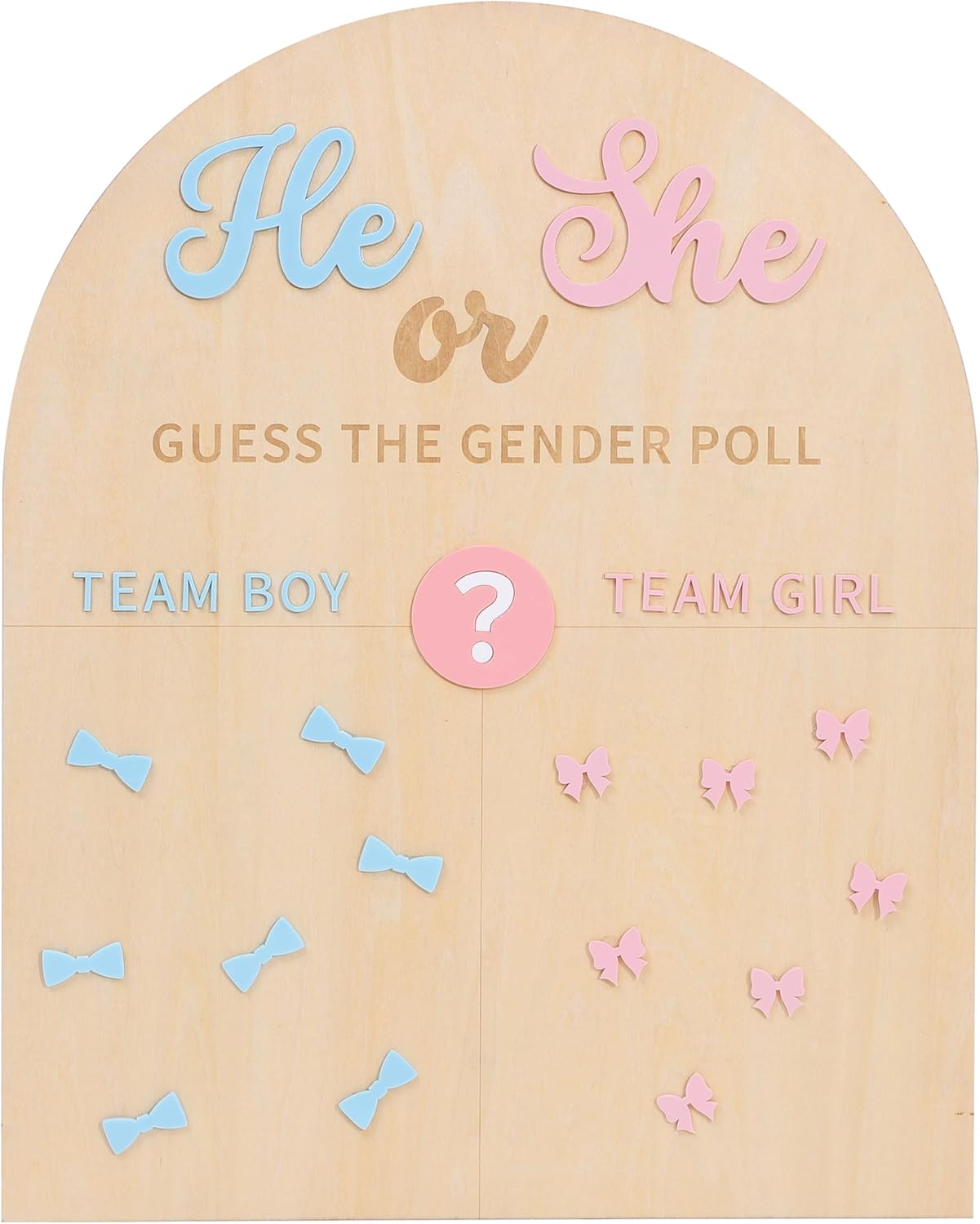 Gender Reveal Voting Wooden Board - He or She Guess the Gender Poll,Gender Reveal Party Ideas,Team Boy or Girl Baby Shower Game,He She Guess Voting Keepsake