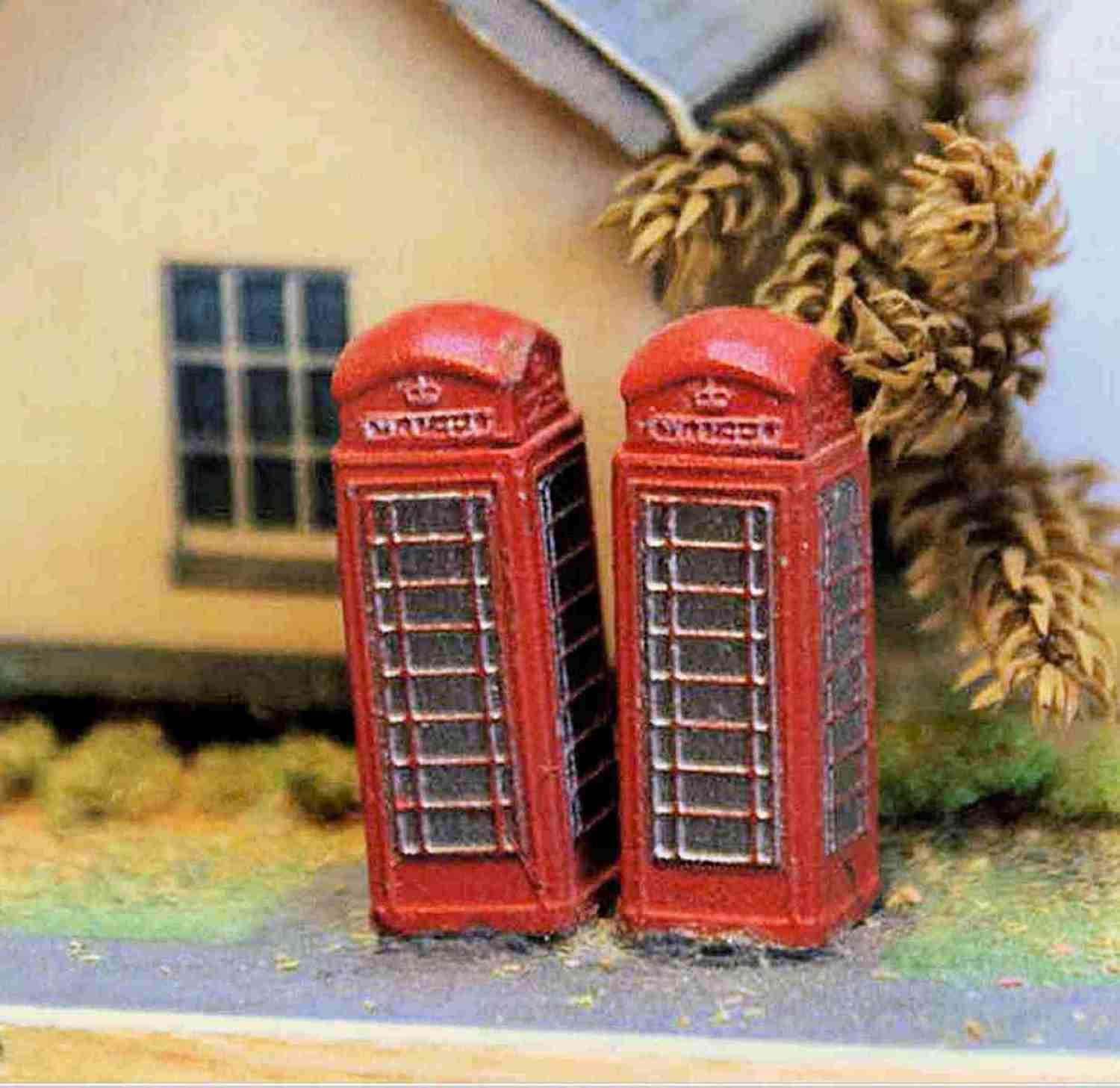 Langley Models 3 Solid Telephone boxes N Scale UNPAINTED Metal Model Kit A11