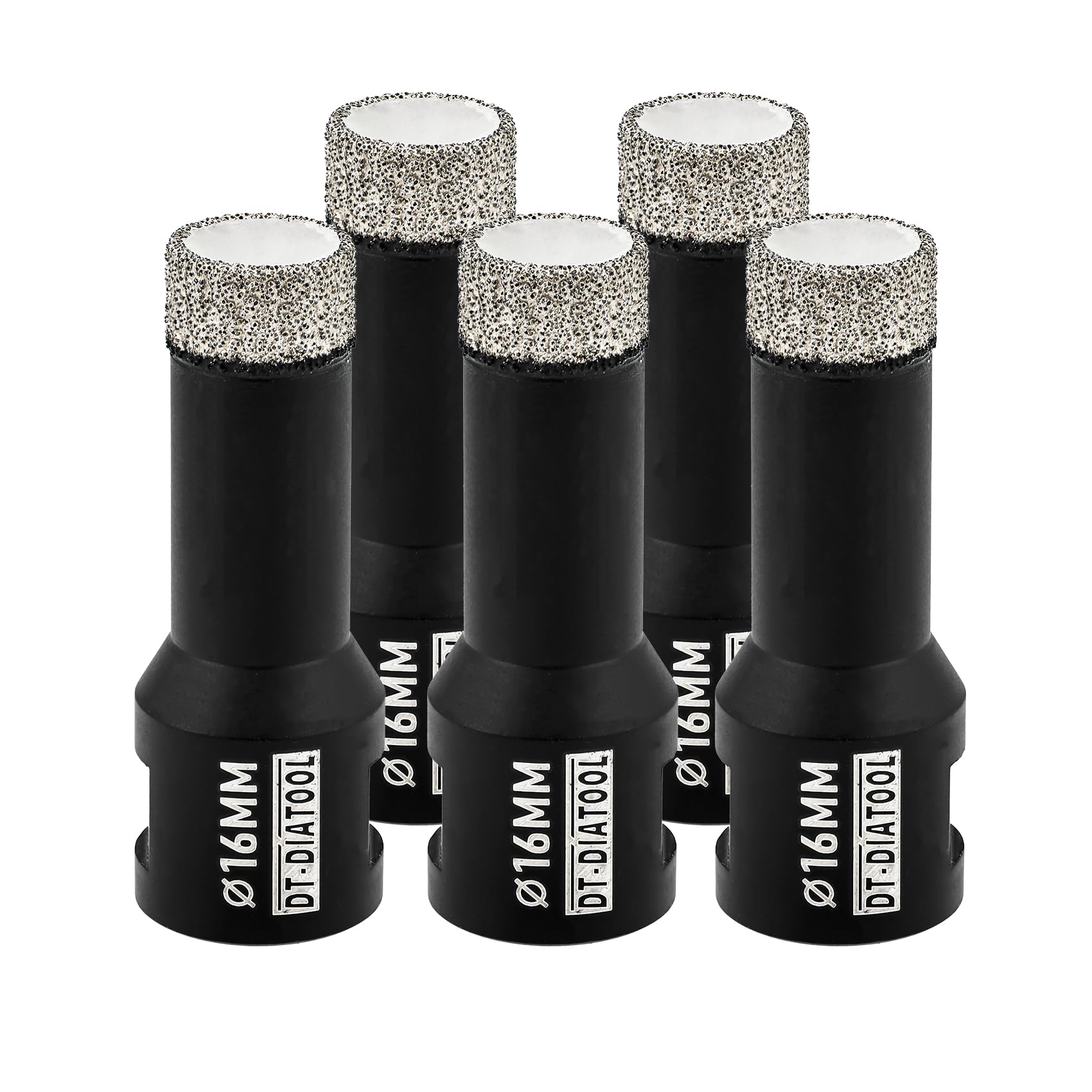 DT-DIATOOL Diamond Drill Bit 5PCS 16mm Hole Saw for Dry Drilling Tile Porcelain Marble Ceramic Granite