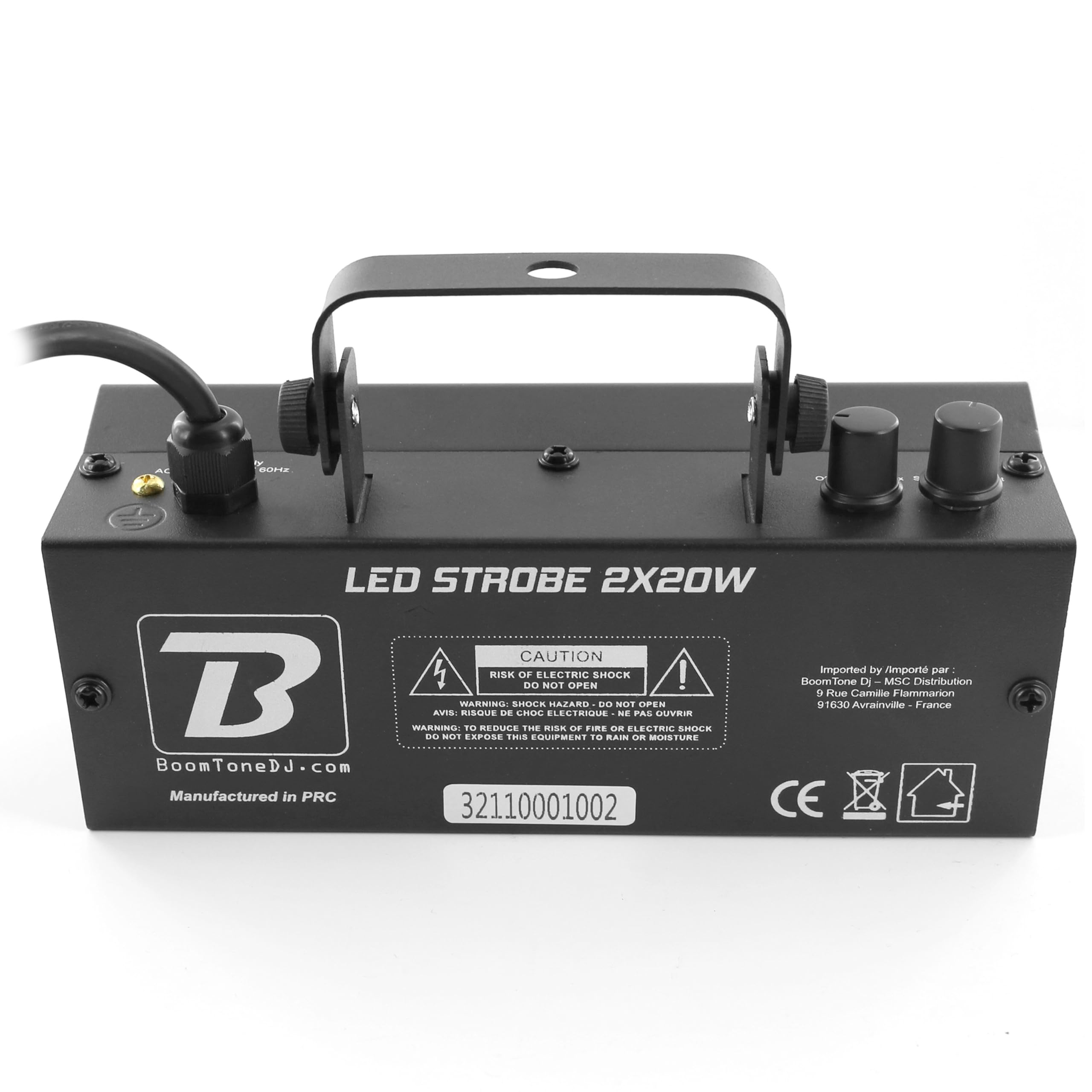 BoomTone DJ LED Strobe 2 x 20 W Nero - Stroboscopio LED potente per effetti di luce mozzafiato - Giochi di luce serale - Strobe DJ - Rilevamento musicale - Flash intenso - Illuminazione da discoteca