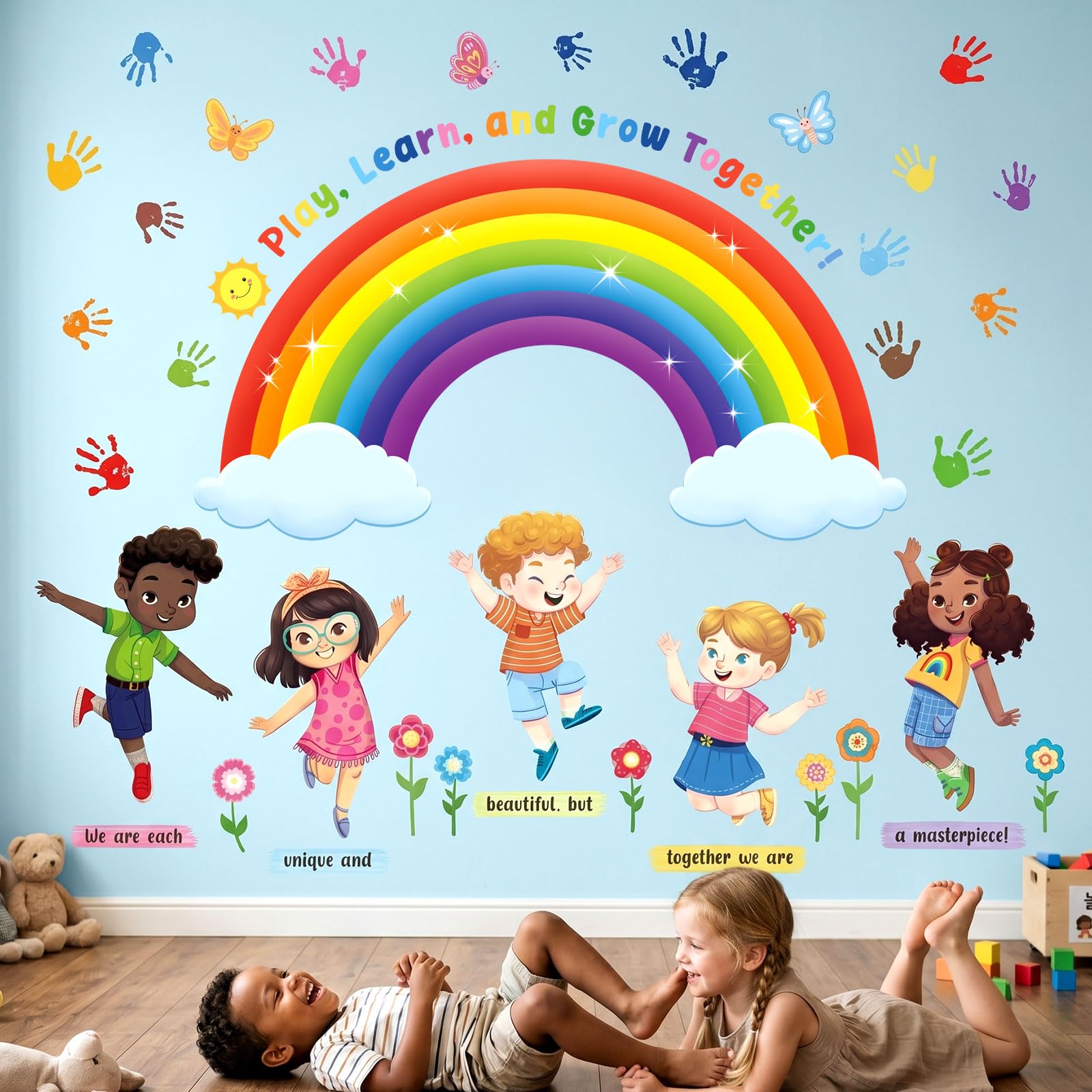 Decowall Play Corner Kids Wall Stickers Removable Fun Learning Decals For Nursery Bedroom Study Room Playroom Decor (Sg2-2508)