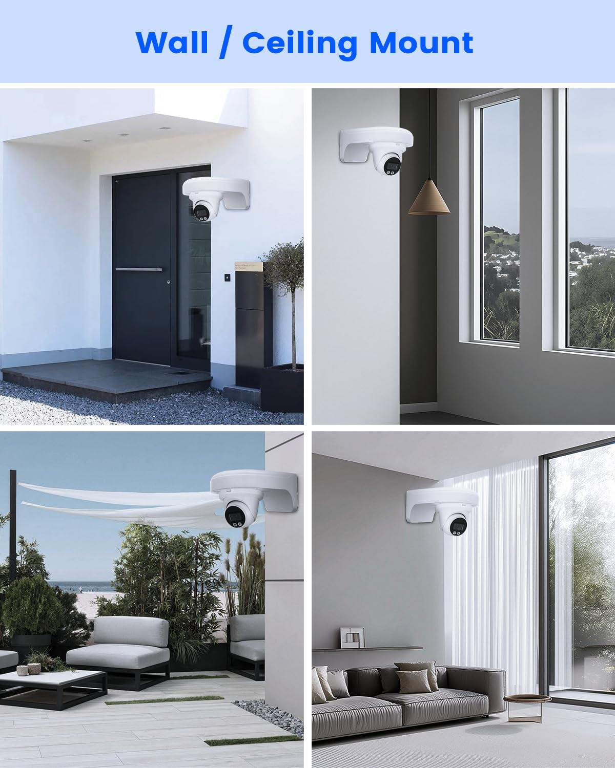 KU-PFB203W - Soporte de pared impermeable, brazo de aleación de aluminio para cámaras domo IP, compatible con HDW4433, HDBW4431 y series relacionadas