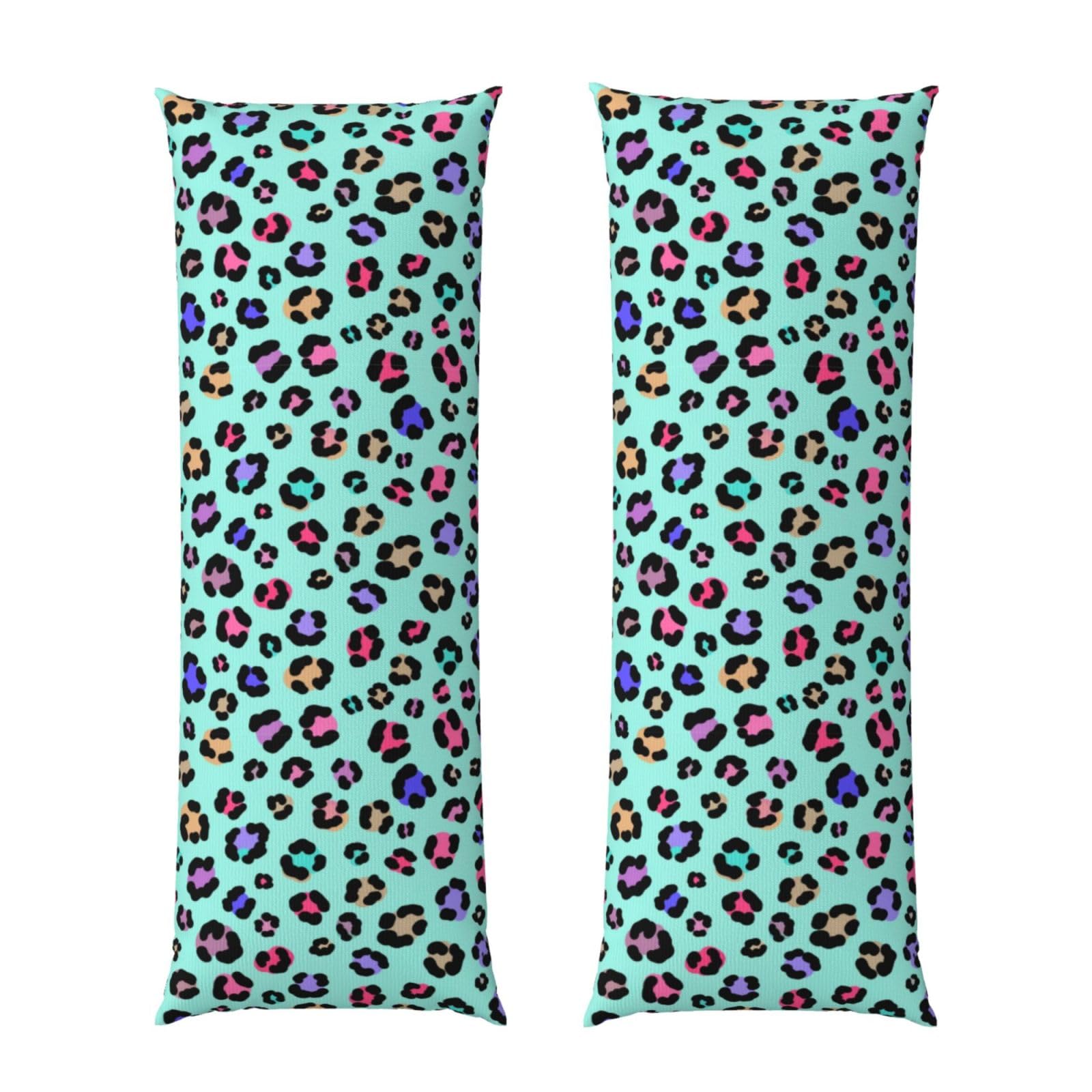 Long Body Pillow Cover 20x60 Animal Skin Colorful Cheetah Leopard Print Floral, Soft Flannel Pillowcase with Zipper, Cozy Cushion Protector for Couch Sofa Bed Sleeping Decoration