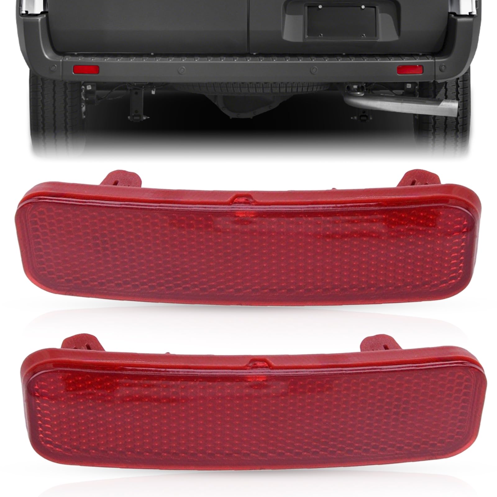 Riloer Red Heck Stoßfänger Reflektoren kompatibel mit Ford Transit Van/Custom/Connect Tourneo Ourneo/Connect, 1778456, BK21-515C0-AA, 2PCS