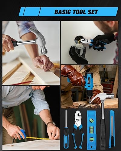 Miniatura 6 de Juego de herramientas de 139 piezas  Kit de herramientas con taladro inalámbrico de 8 V en caja de herramientas, juego de taladros domésticos